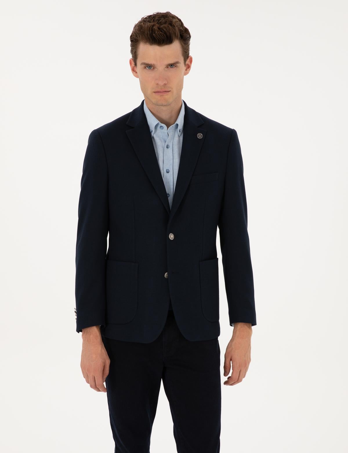 Lacivert Slim Fit Ceket