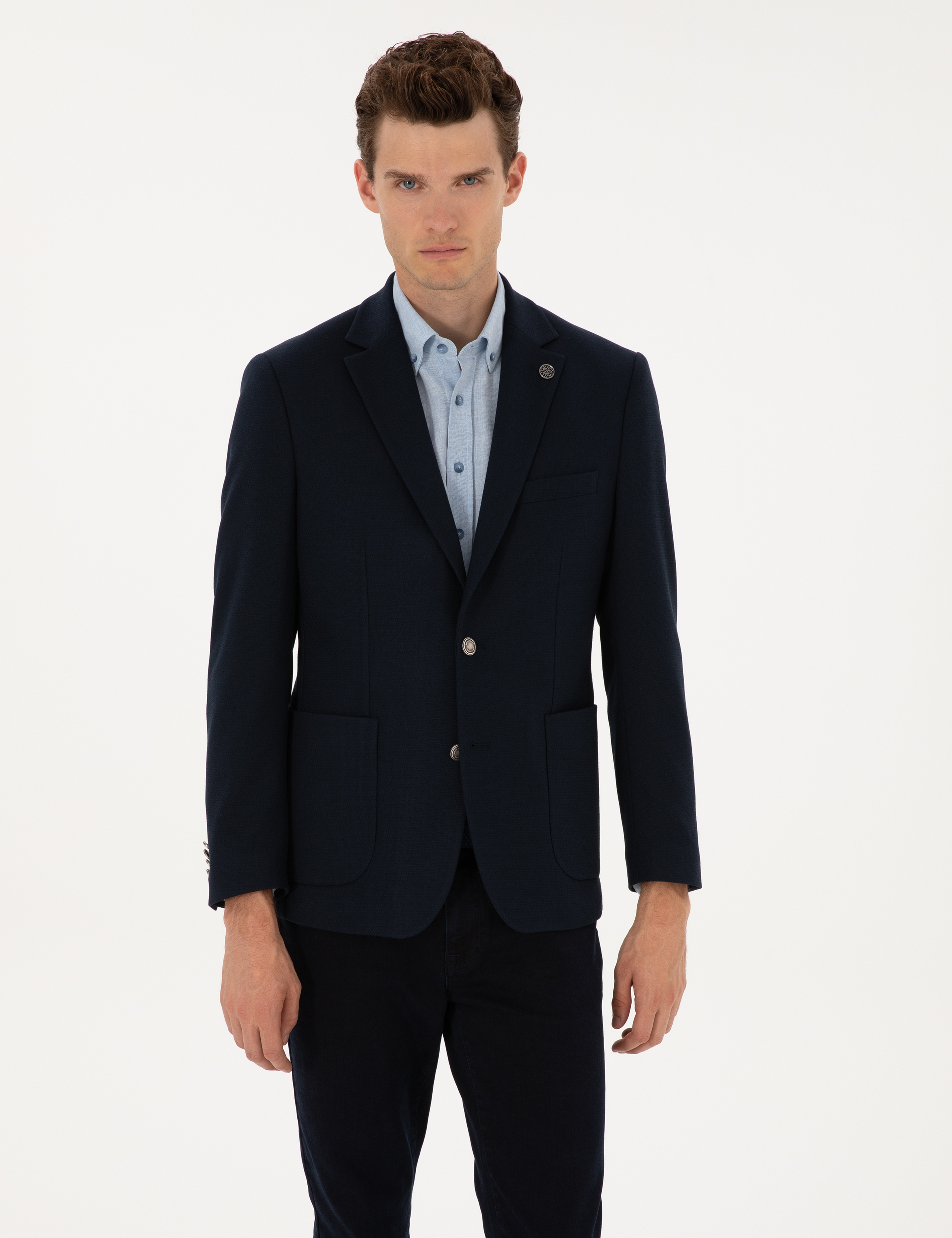Lacivert Slim Fit Ceket - Image 1