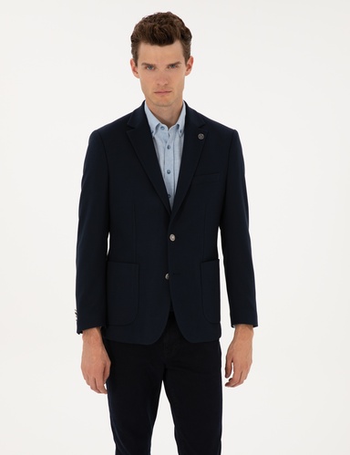 Lacivert Slim Fit Ceket