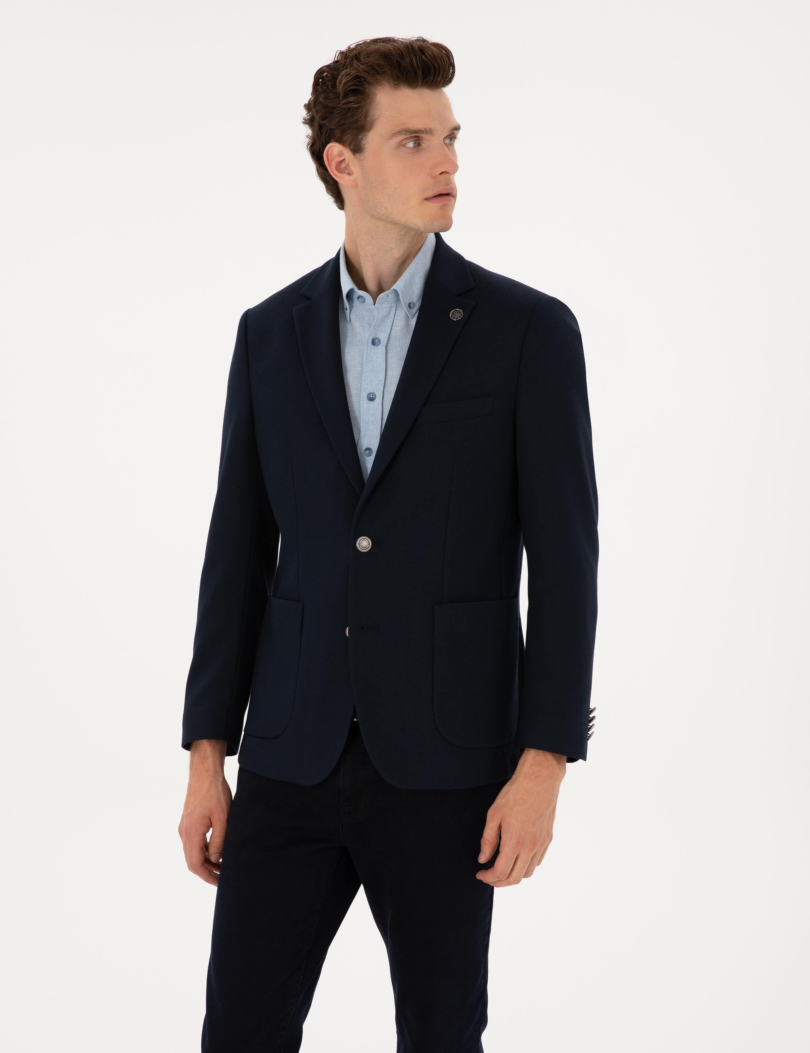 Lacivert Slim Fit Ceket