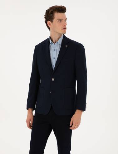 Lacivert Slim Fit Ceket