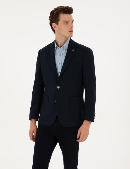 Lacivert Slim Fit Ceket - 50313971119
