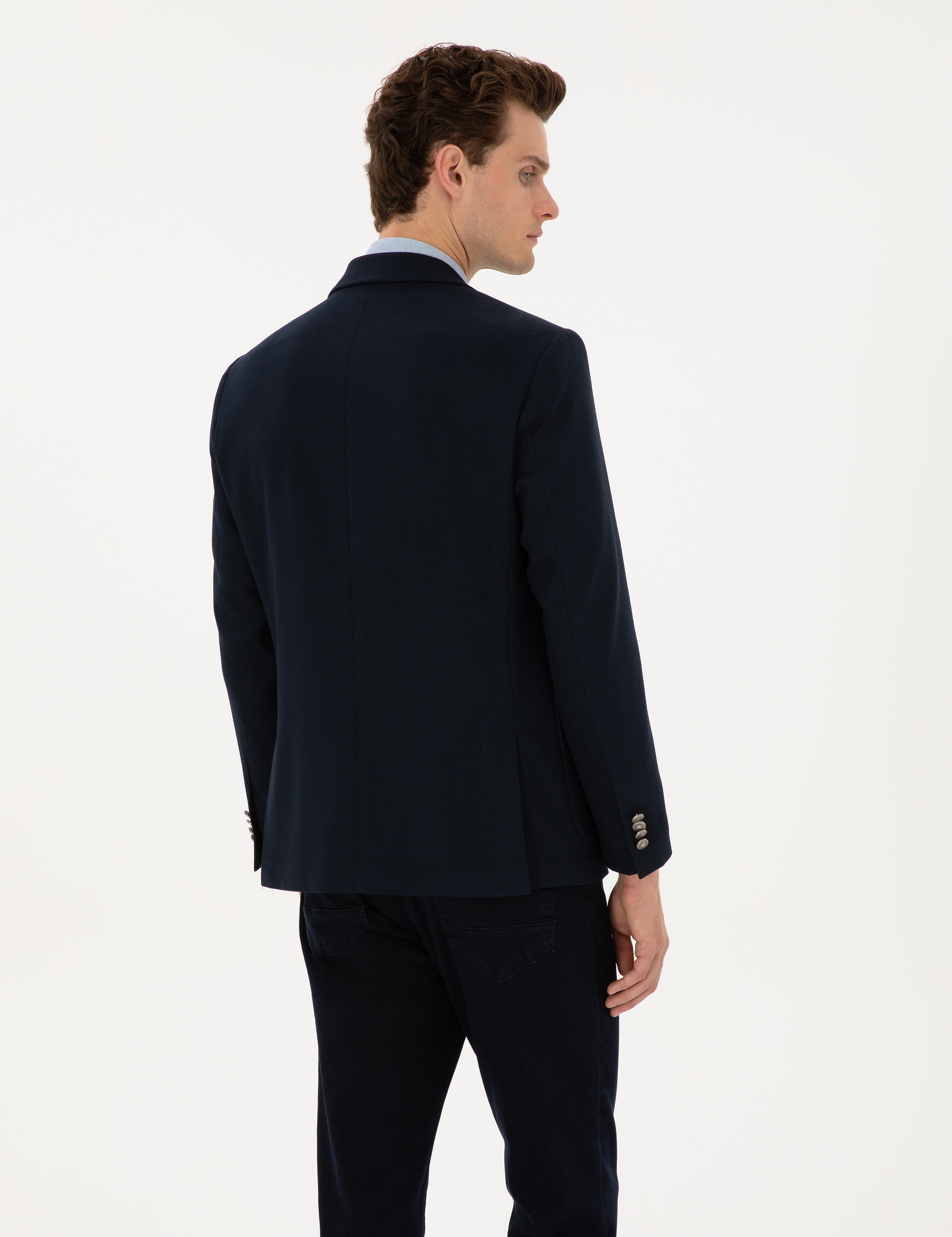 Lacivert Slim Fit Ceket - Image 5