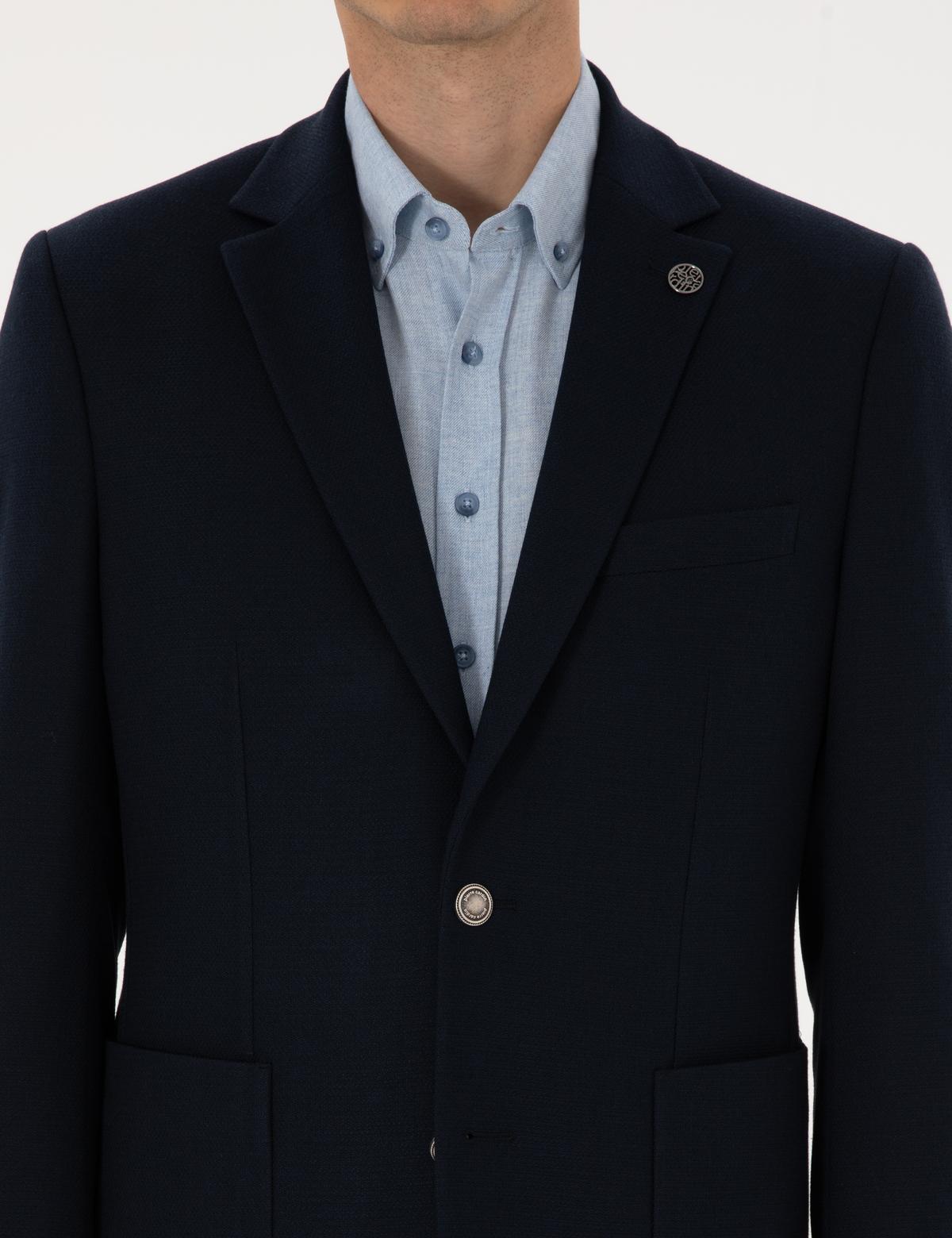 Lacivert Slim Fit Ceket - 50313971119