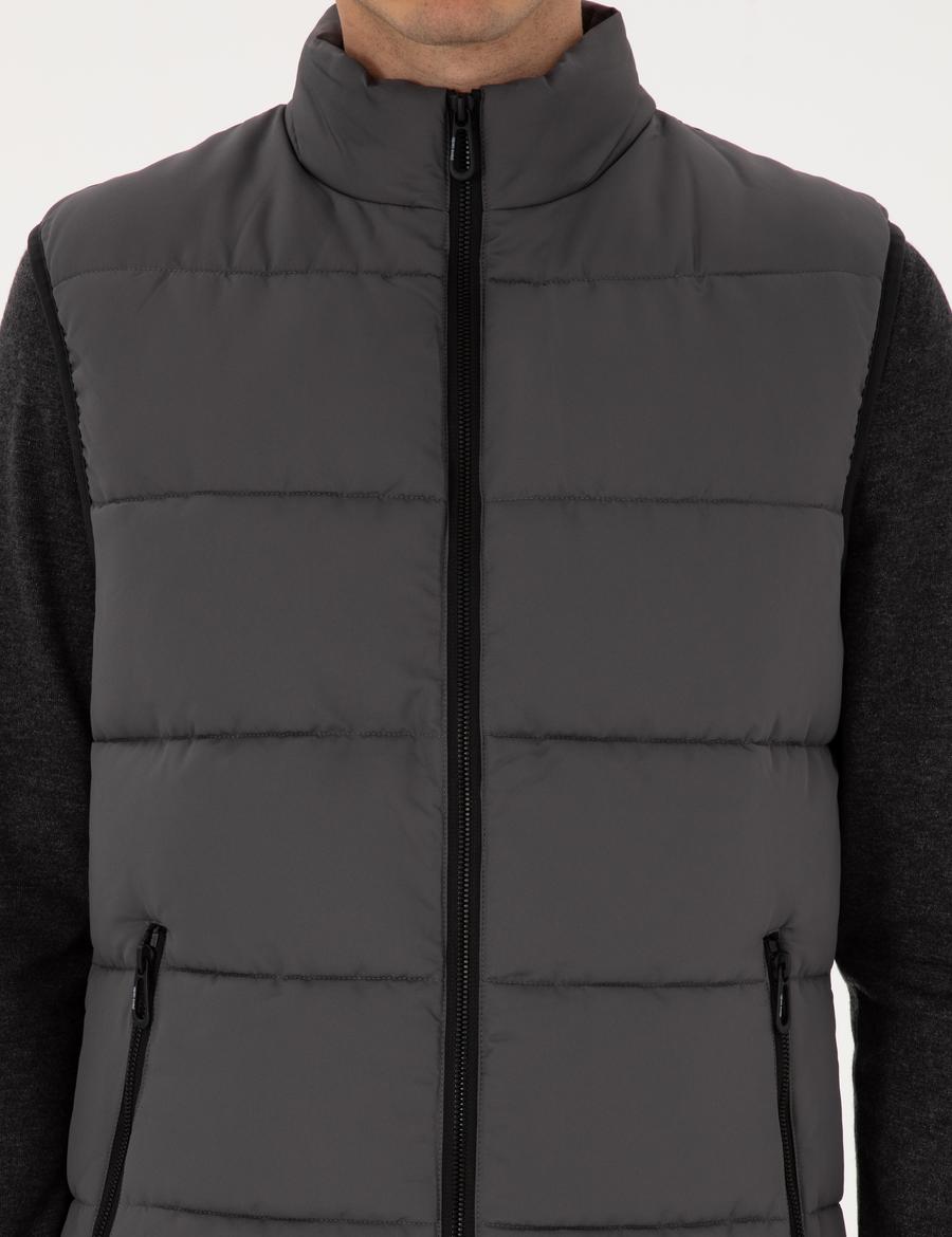 Gri Dolgulu Şişme Yelek