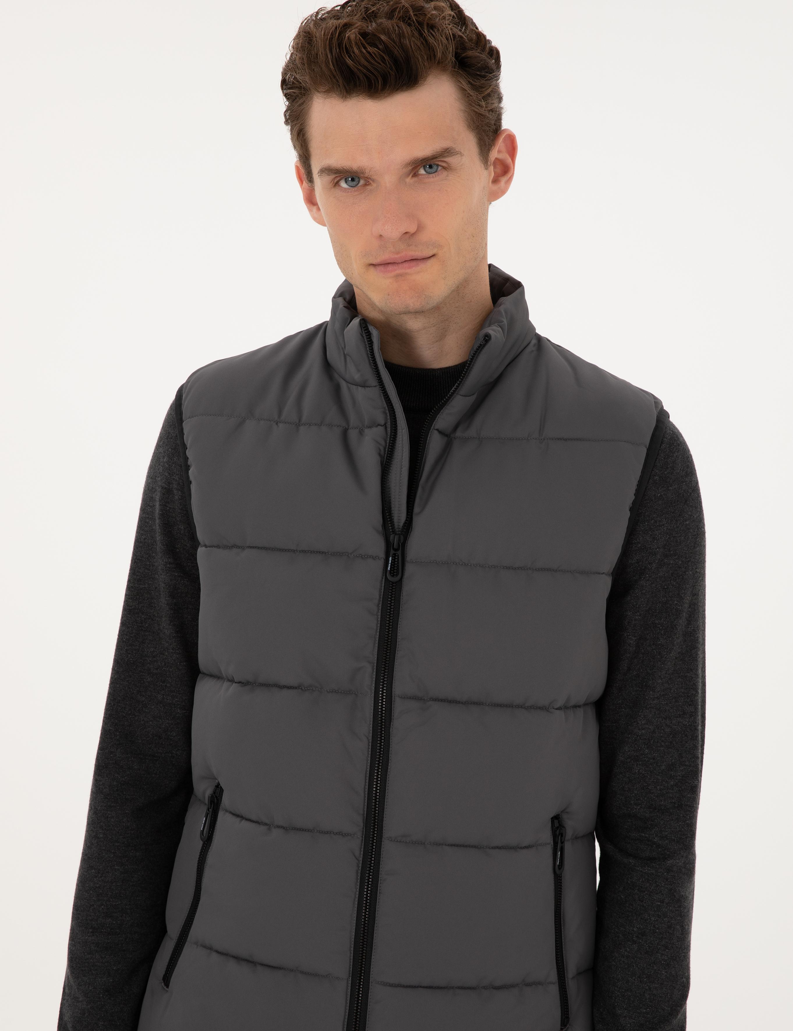 Gri Dolgulu Şişme Yelek