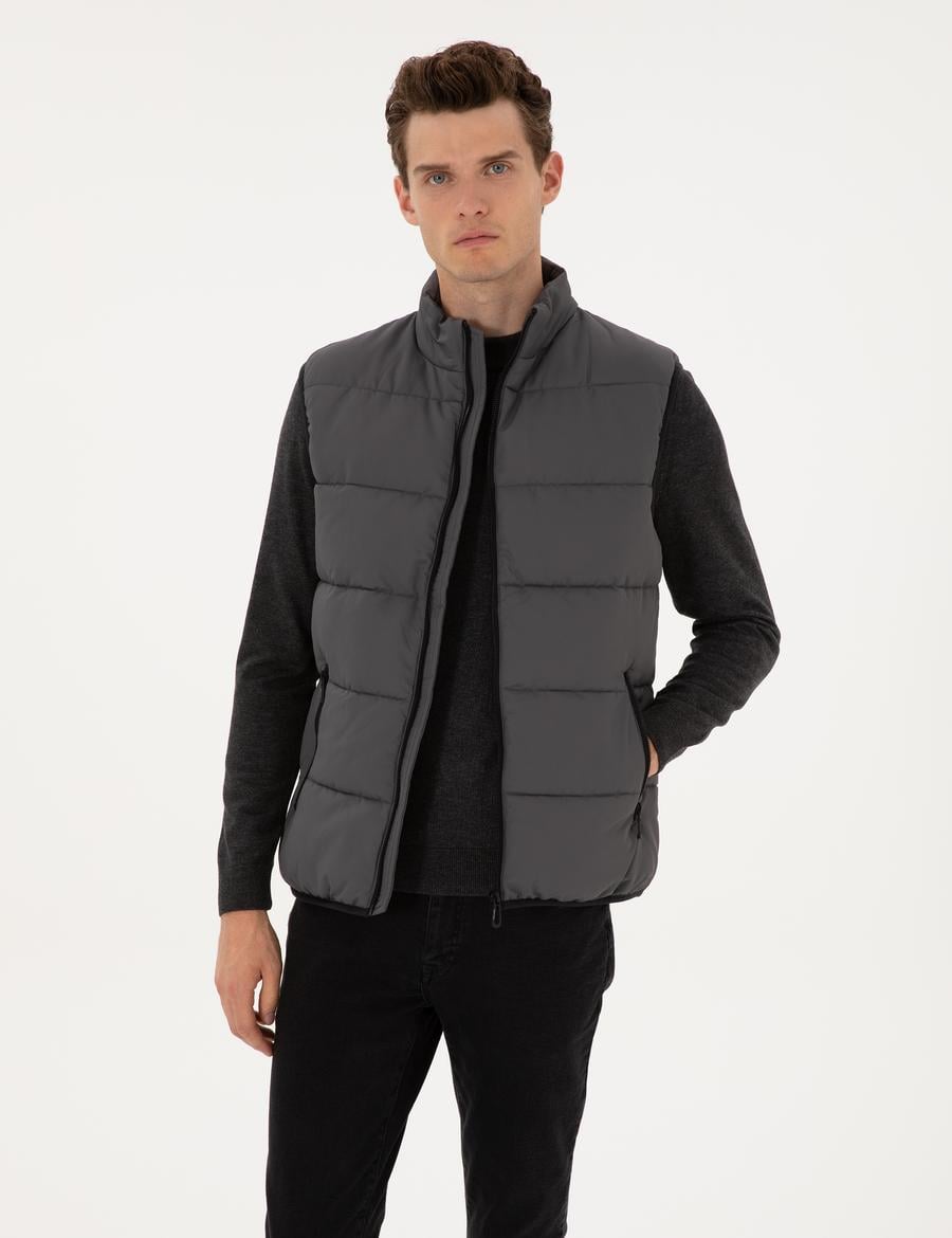 Gri Dolgulu Şişme Yelek