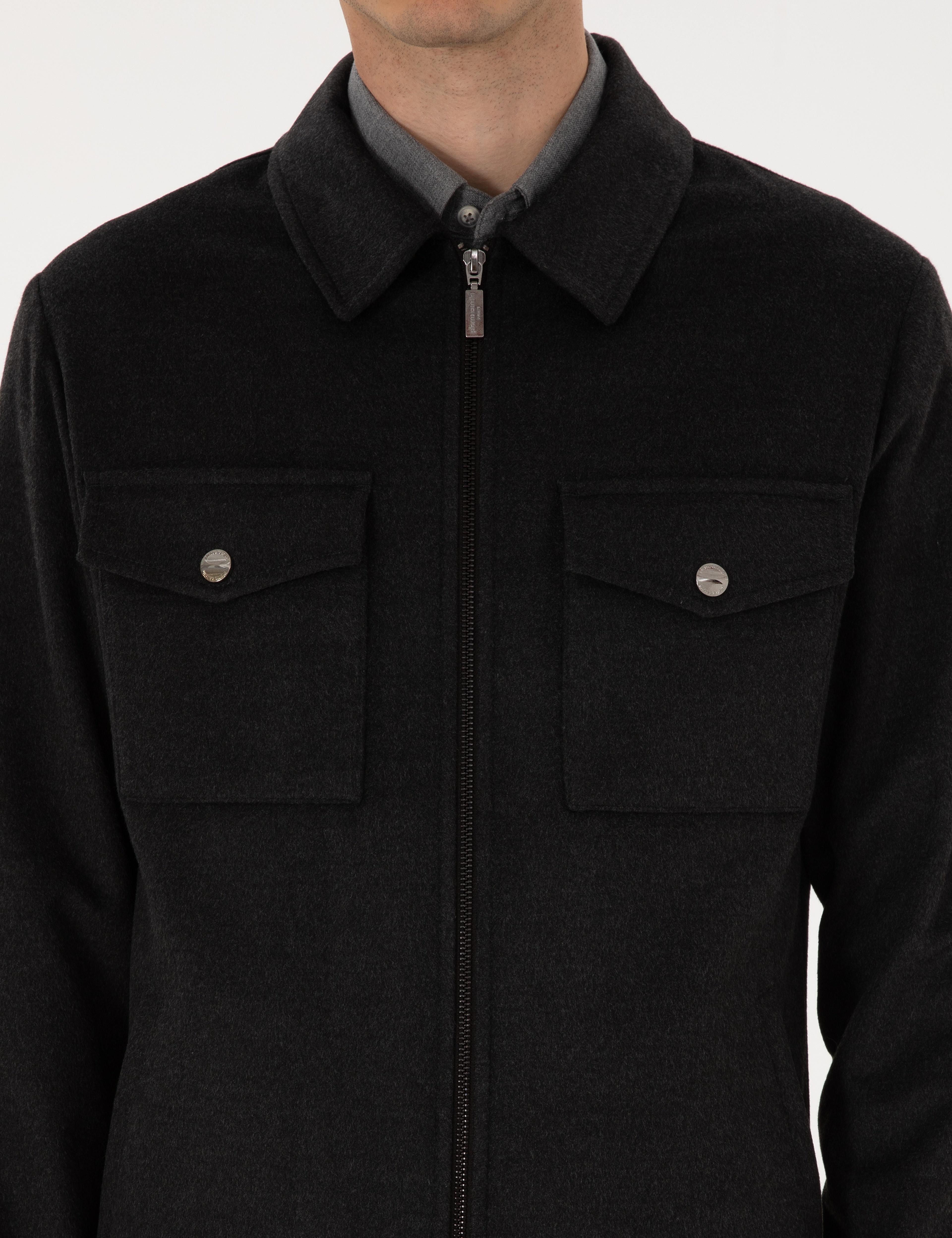 Antrasit Regular Fit Fermuarlı Ceket - Image 7