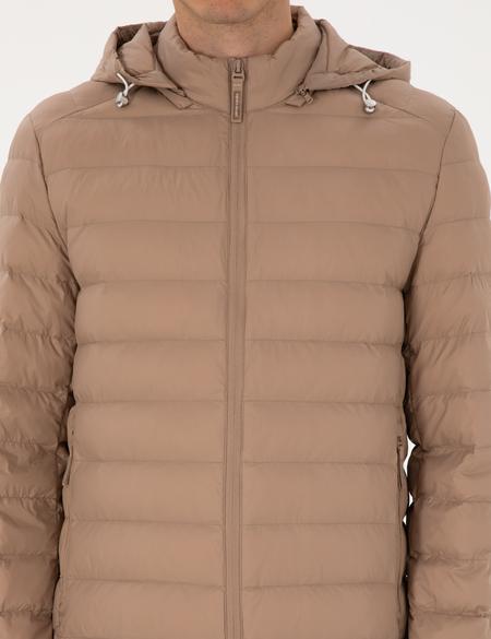 Vizon Kapitone Kapüşonlu Mont - 50310193047