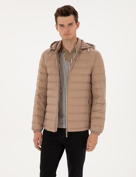 Vizon Kapitone Kapüşonlu Mont - 50310193047