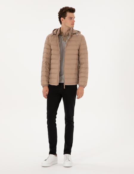 Vizon Kapitone Kapüşonlu Mont - 50310193047