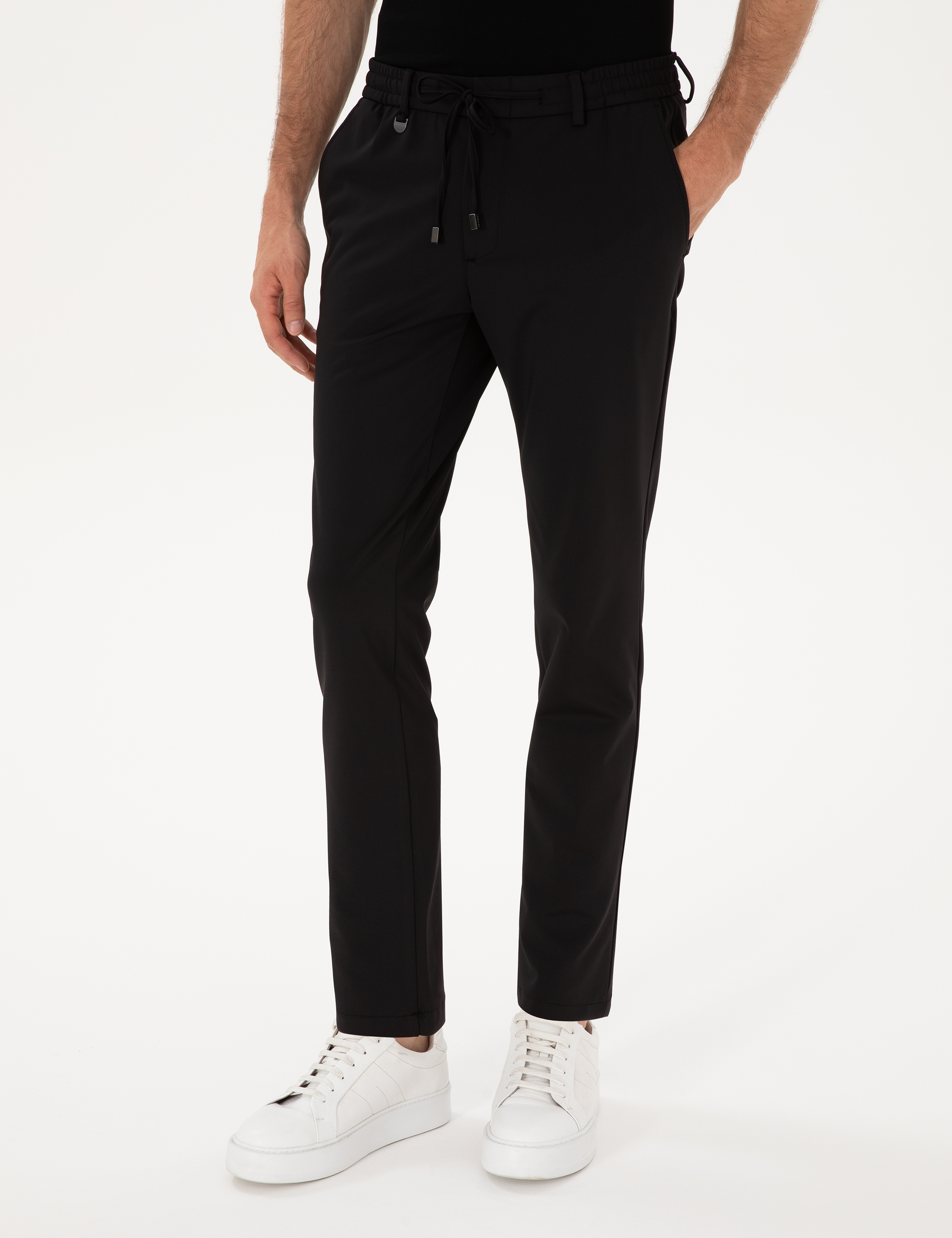 Siyah Slim Fit Klasik Jogger Pantolon - Image 2
