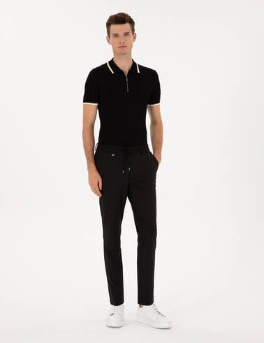 Siyah Slim Fit Klasik Jogger Pantolon