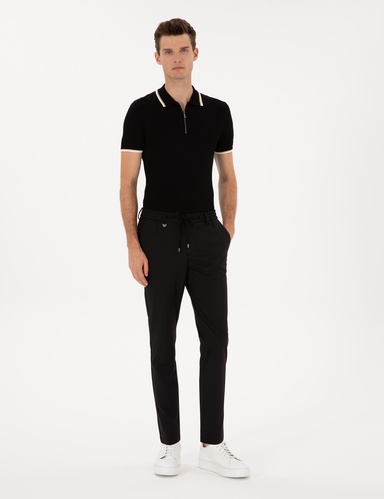 Siyah Slim Fit Klasik Jogger Pantolon