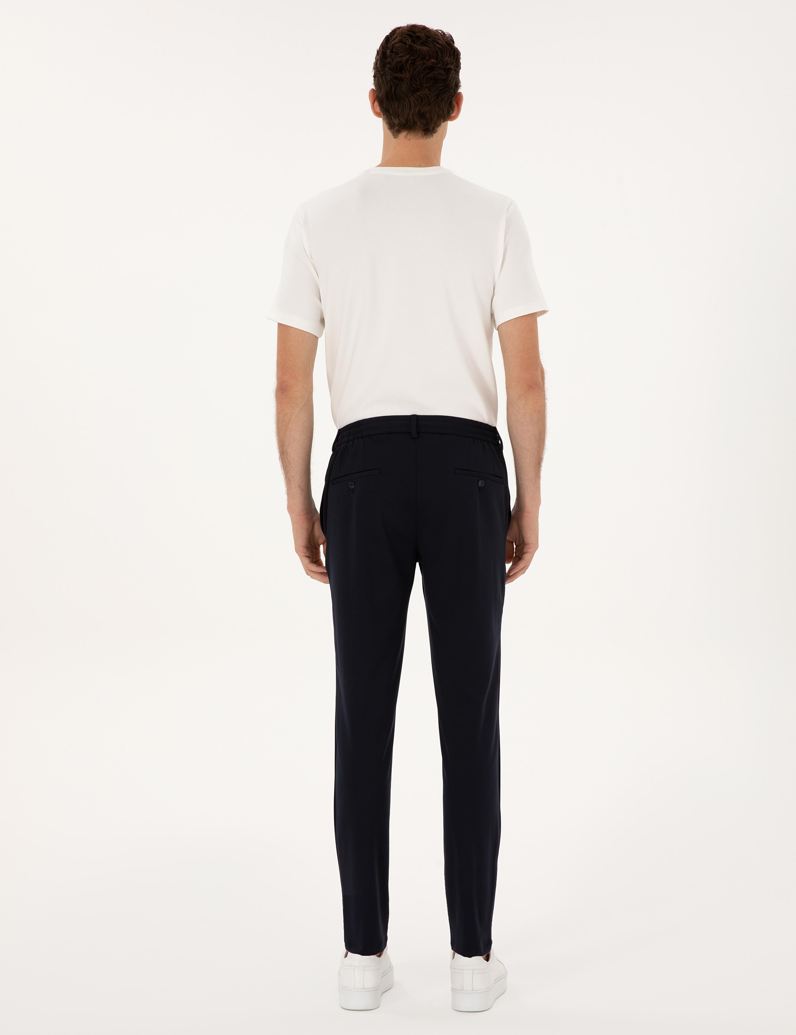 Lacivert Slim Fit Klasik Jogger Pantolon