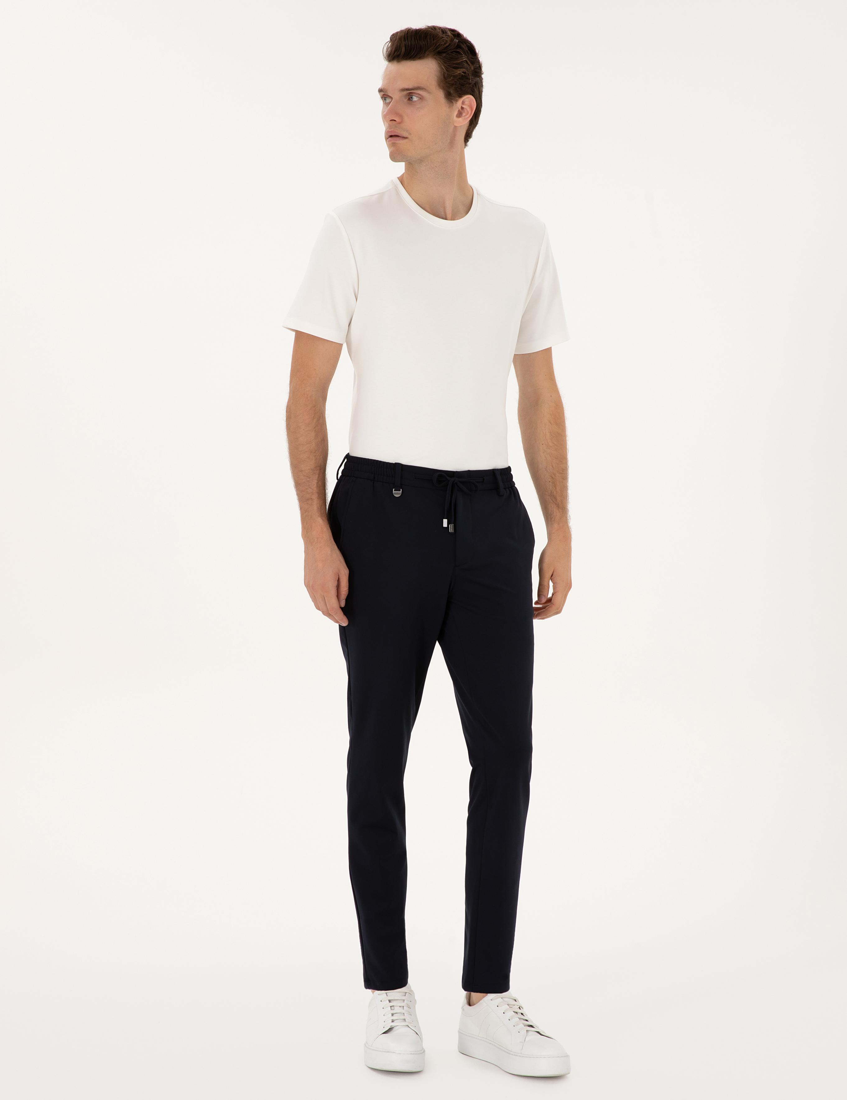 Lacivert Slim Fit Klasik Jogger Pantolon