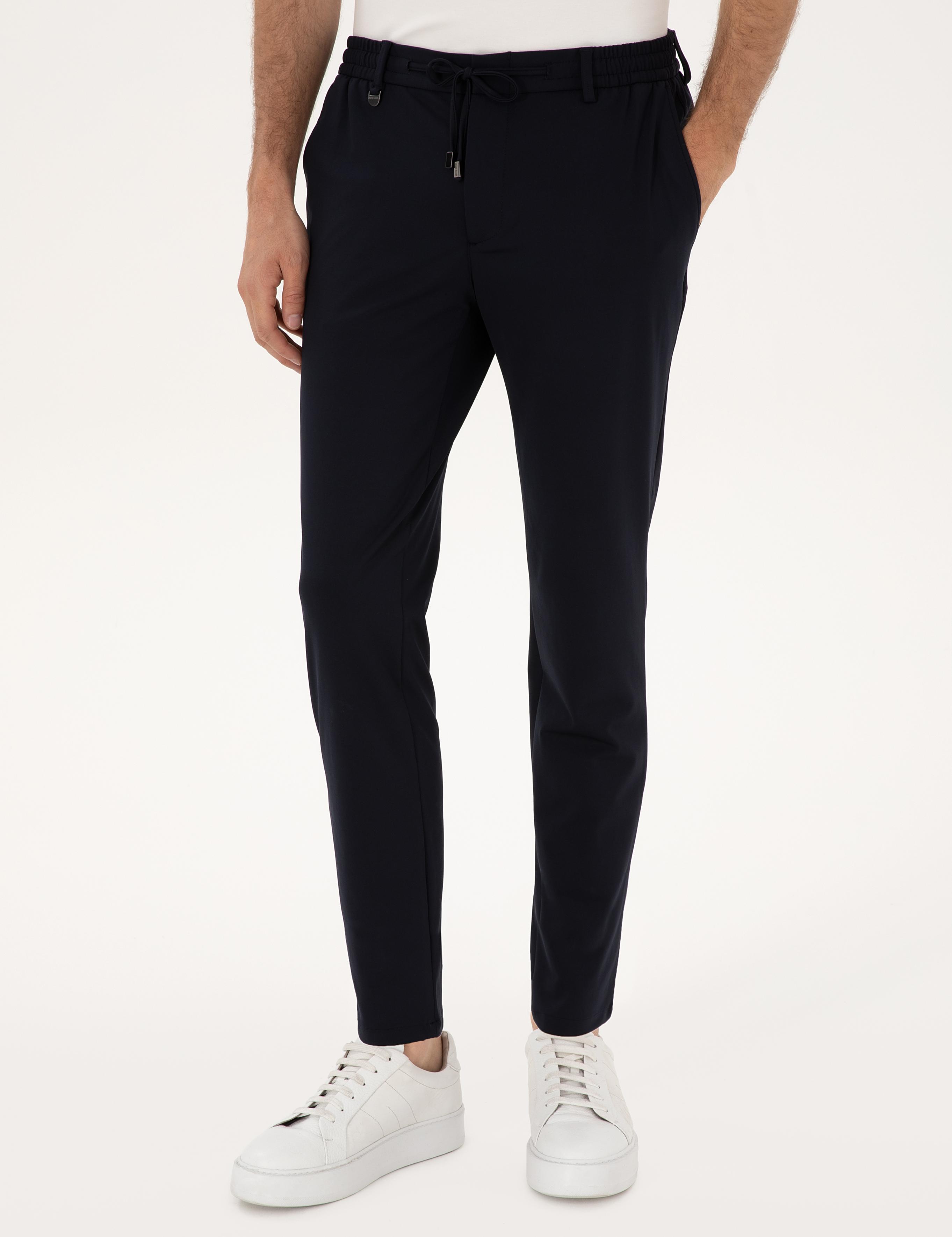 Lacivert Slim Fit Klasik Jogger Pantolon