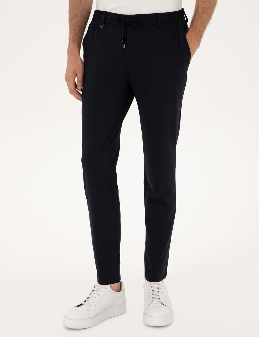 Lacivert Slim Fit Klasik Jogger Pantolon