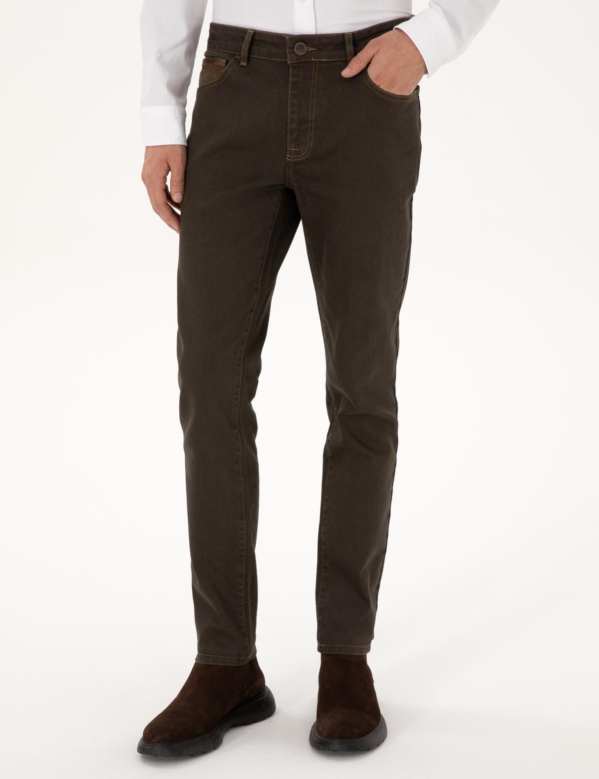 Kahverengi Slim Fit Jean Pantolon - 50315302016
