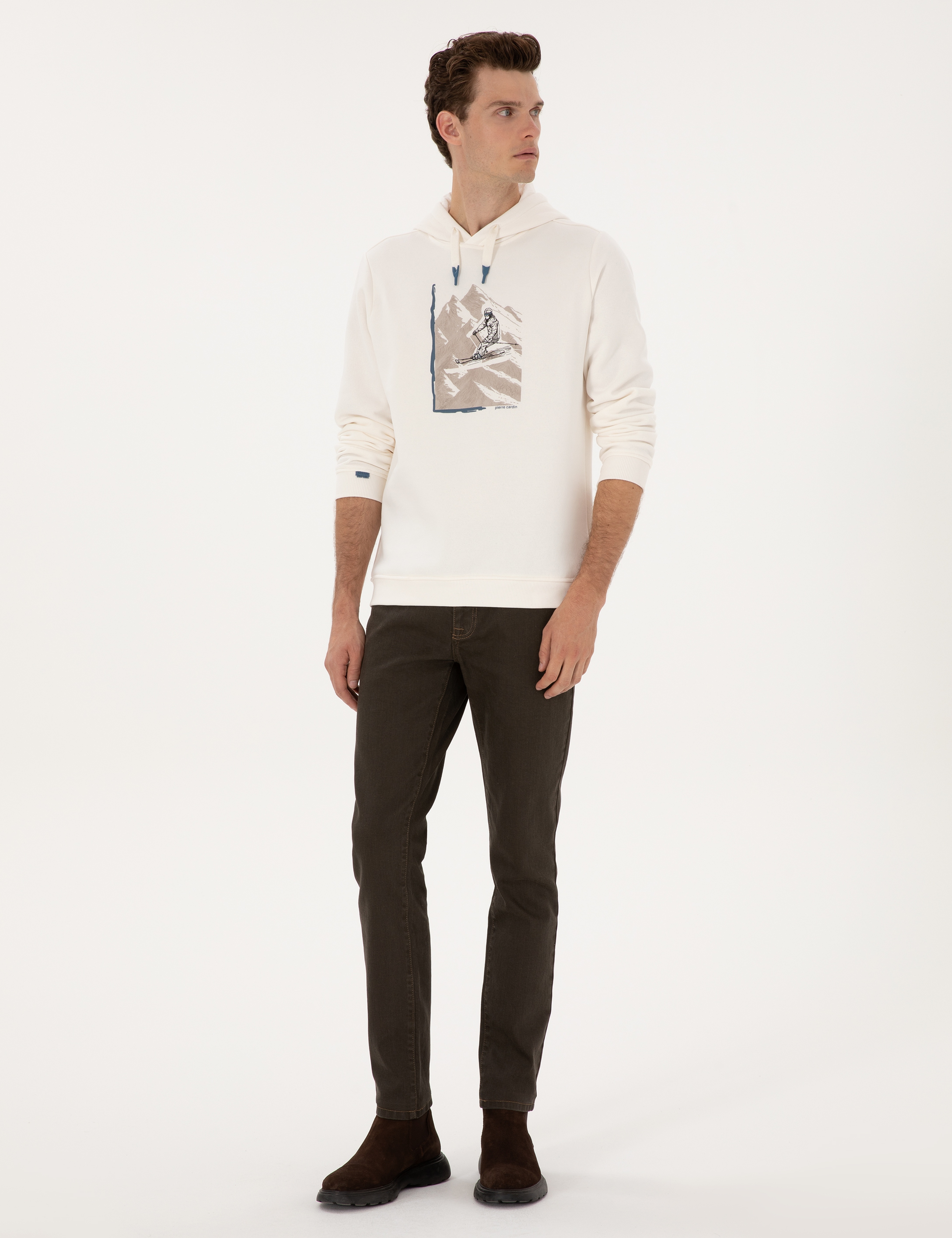 Kahverengi Slim Fit Jean Pantolon - Image 3