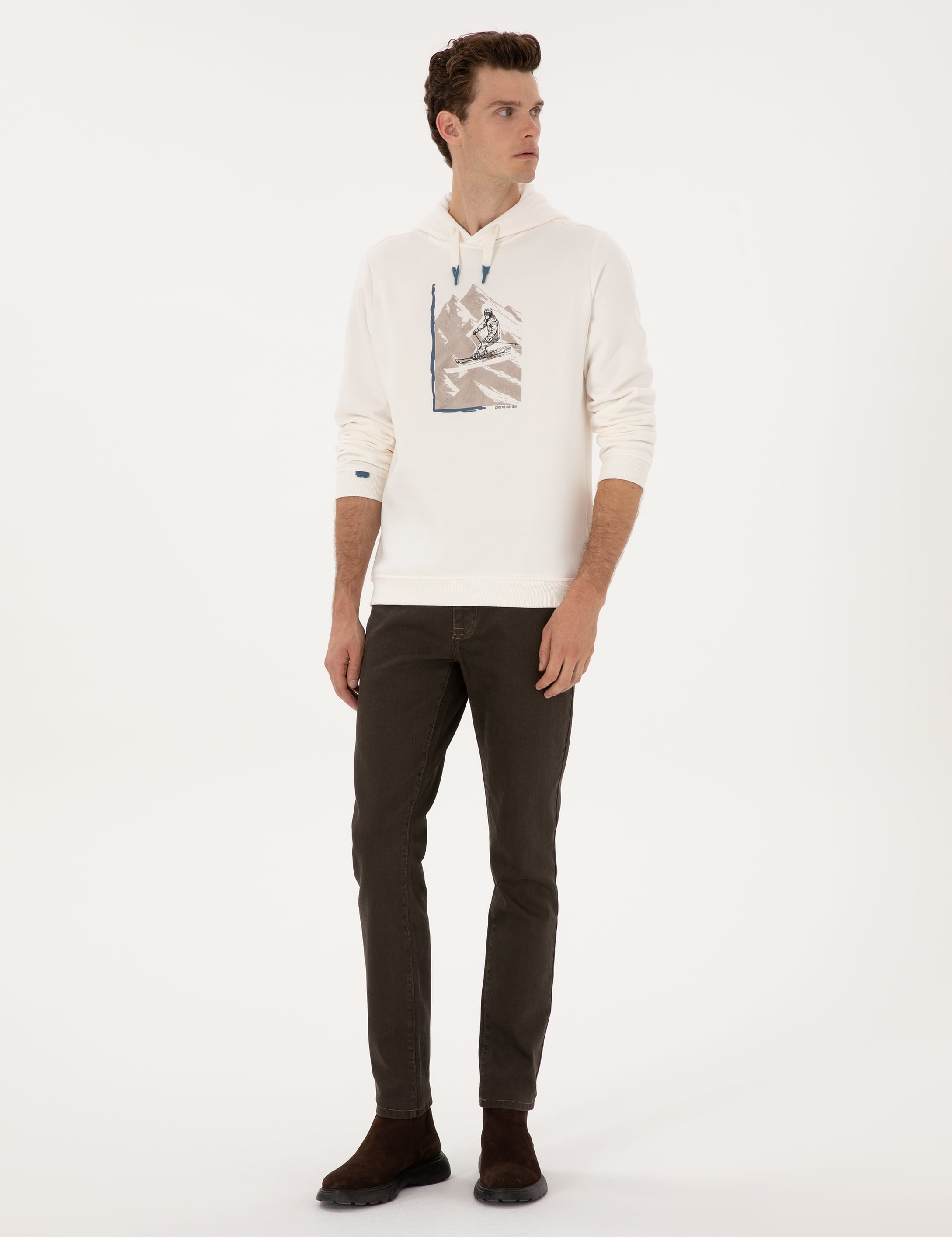 Kahverengi Slim Fit Jean Pantolon