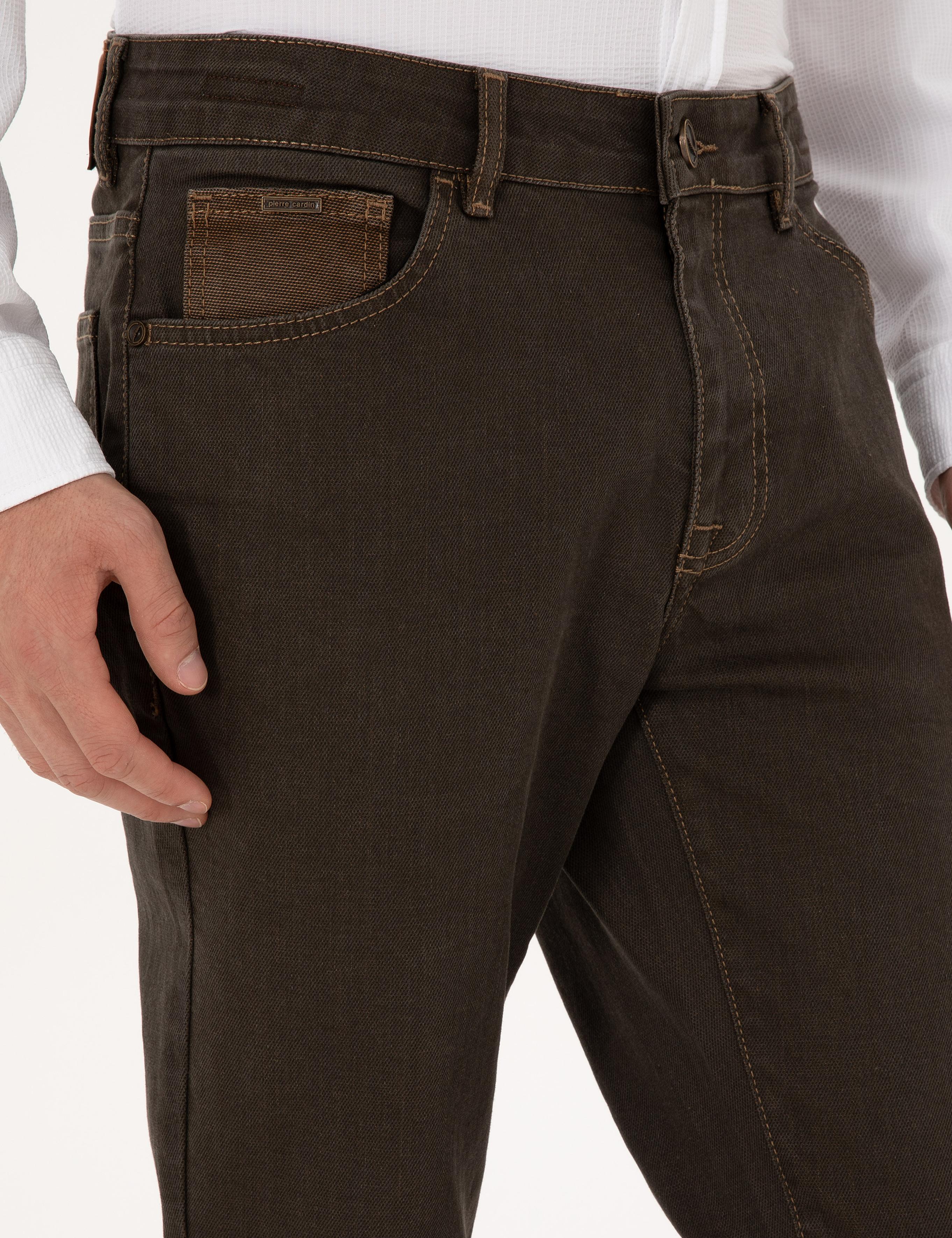 Kahverengi Slim Fit Jean Pantolon