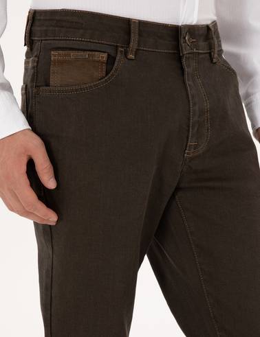 Kahverengi Slim Fit Jean Pantolon