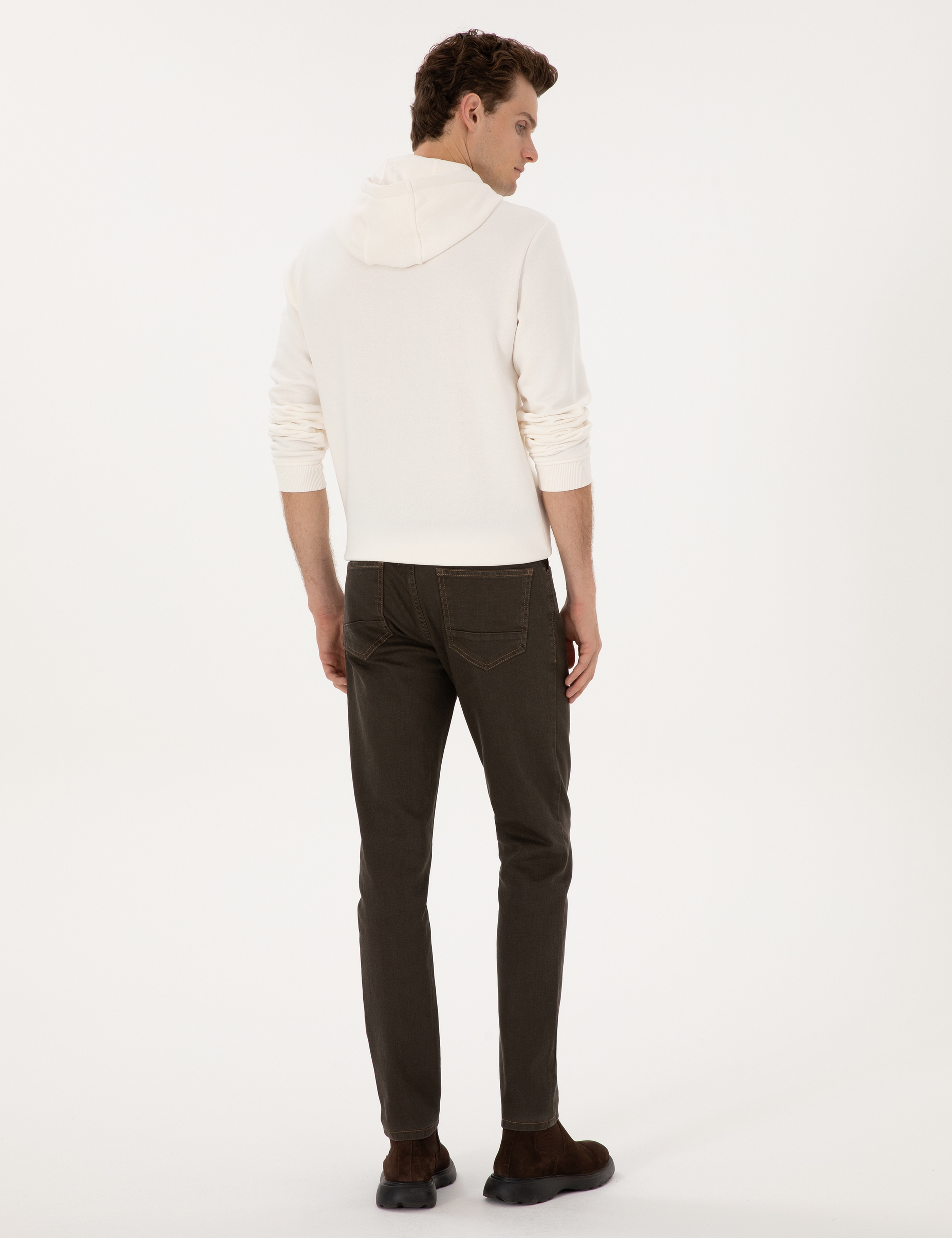 Kahverengi Slim Fit Jean Pantolon