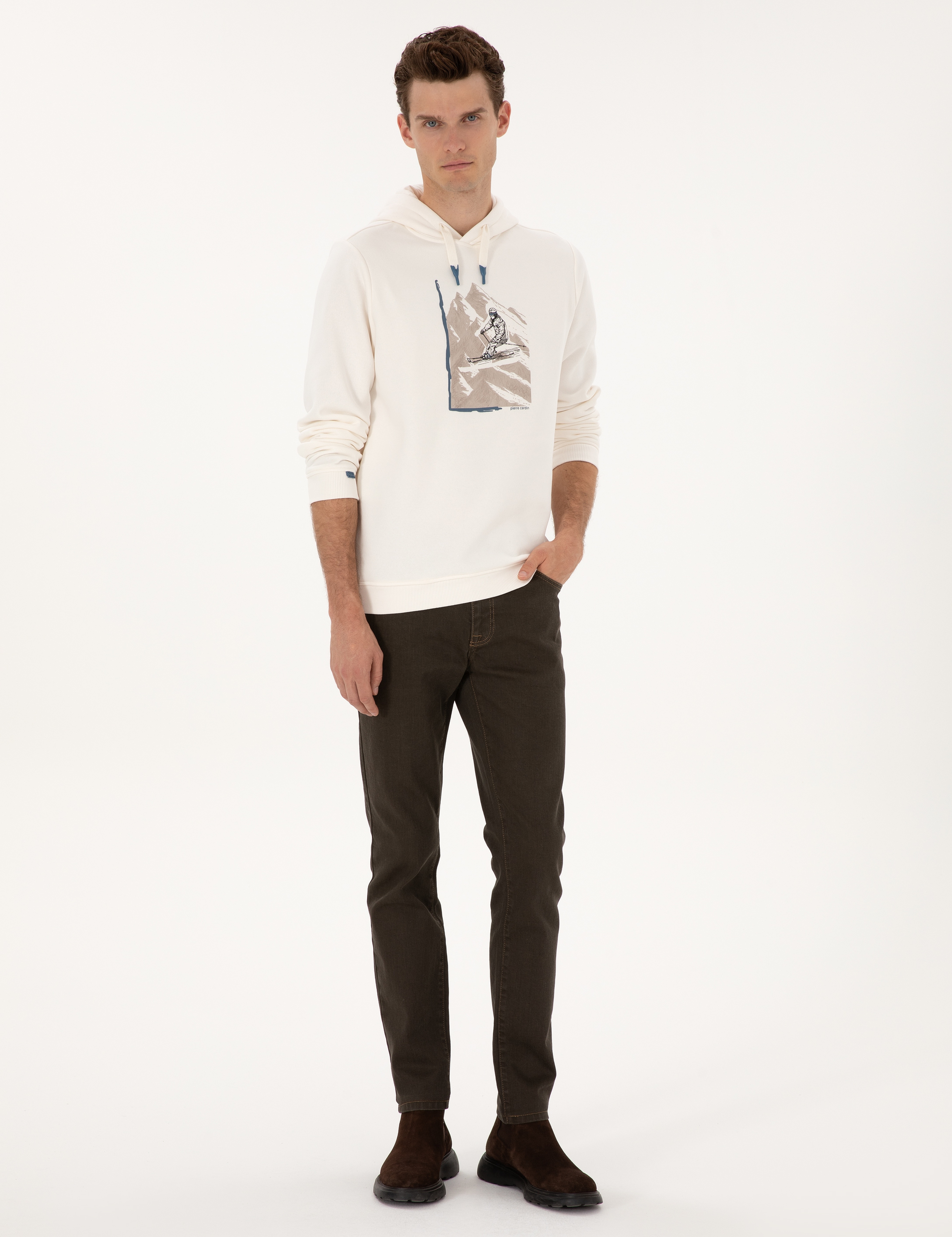 Kahverengi Slim Fit Jean Pantolon - Image 1