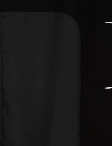 Siyah Ex. Slim Fit Yün Karışımlı Kaşe Kaban