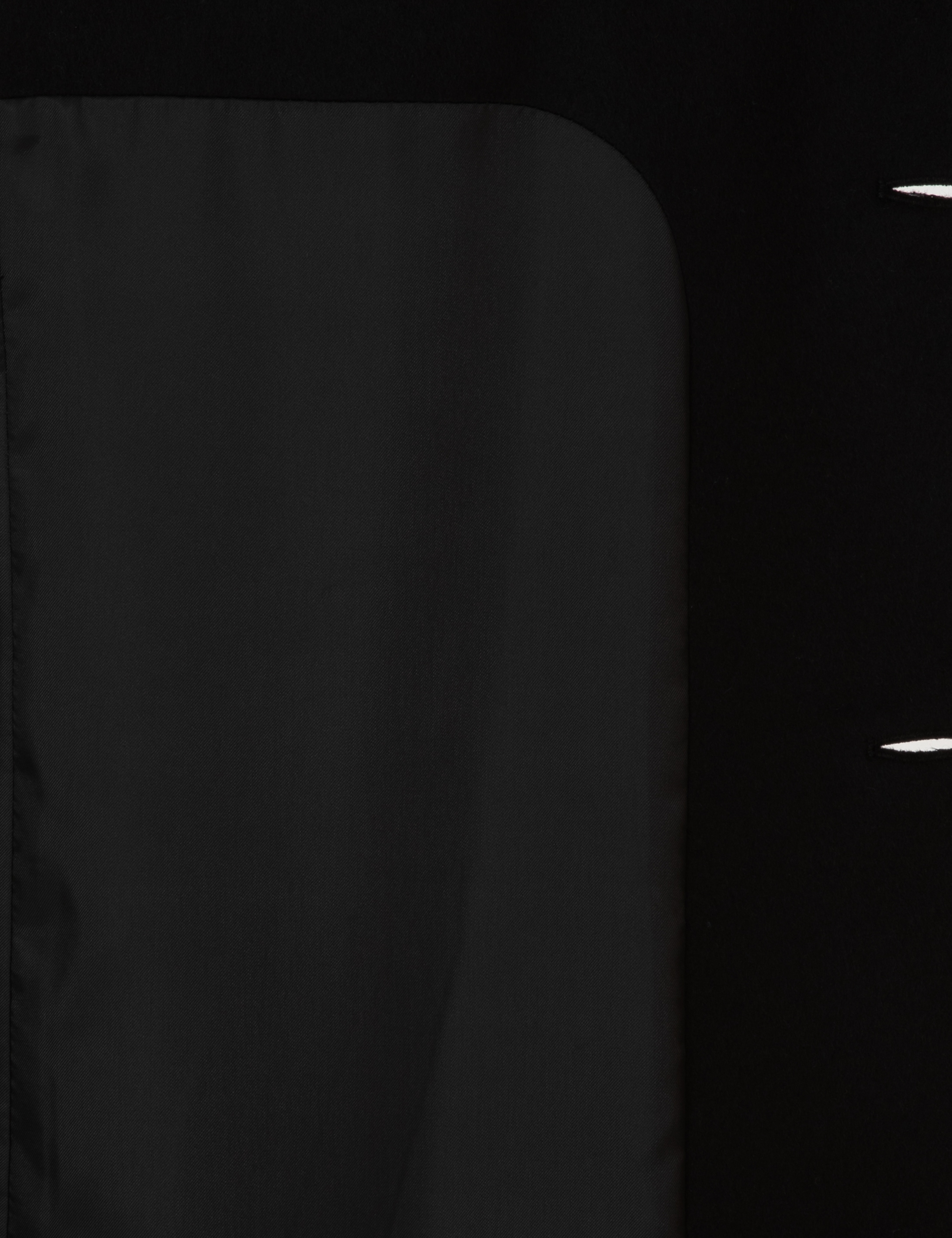Siyah Ex. Slim Fit Yün Karışımlı Kaşe Kaban