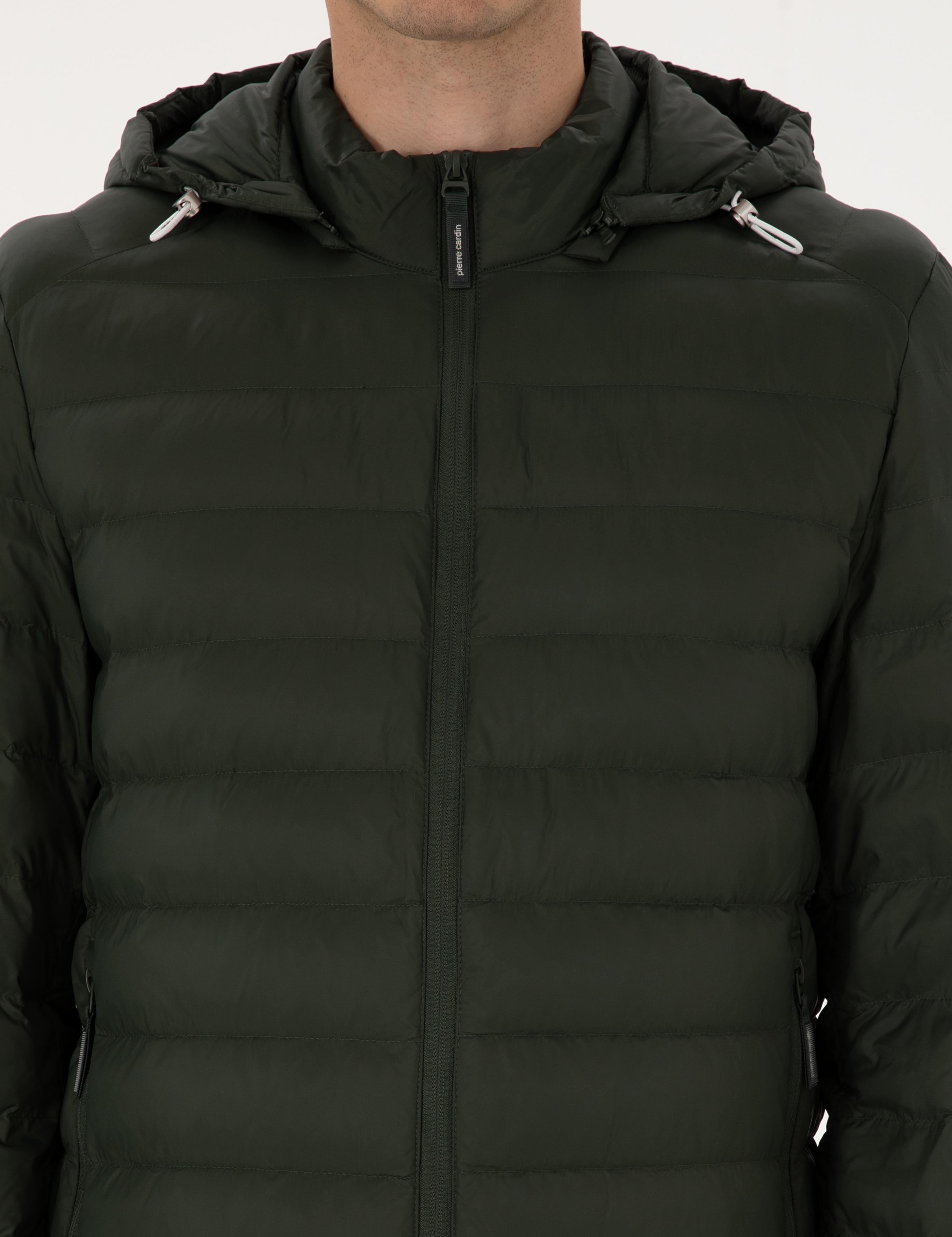 Koyu Haki Kapitone Kapüşonlu Mont