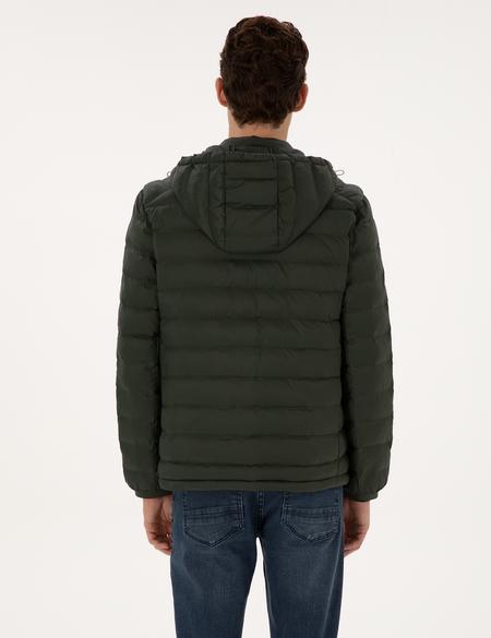 Koyu Haki Kapitone Kapüşonlu Mont - 50310193022