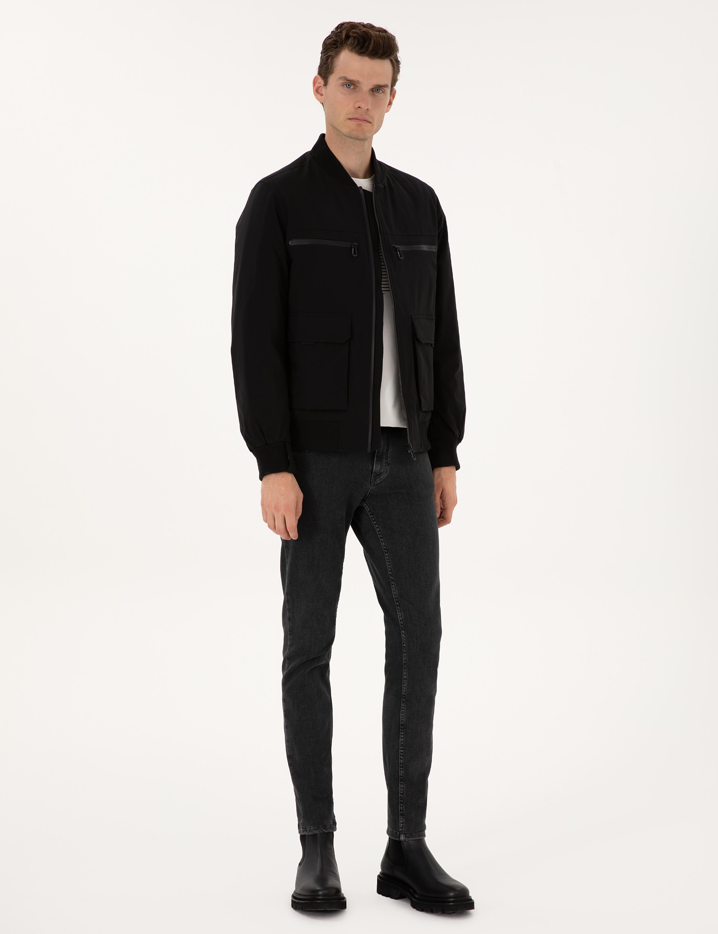 Siyah Regular Fit Mont