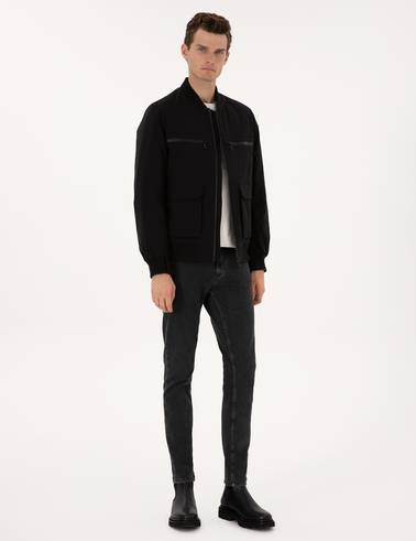 Siyah Regular Fit Mont