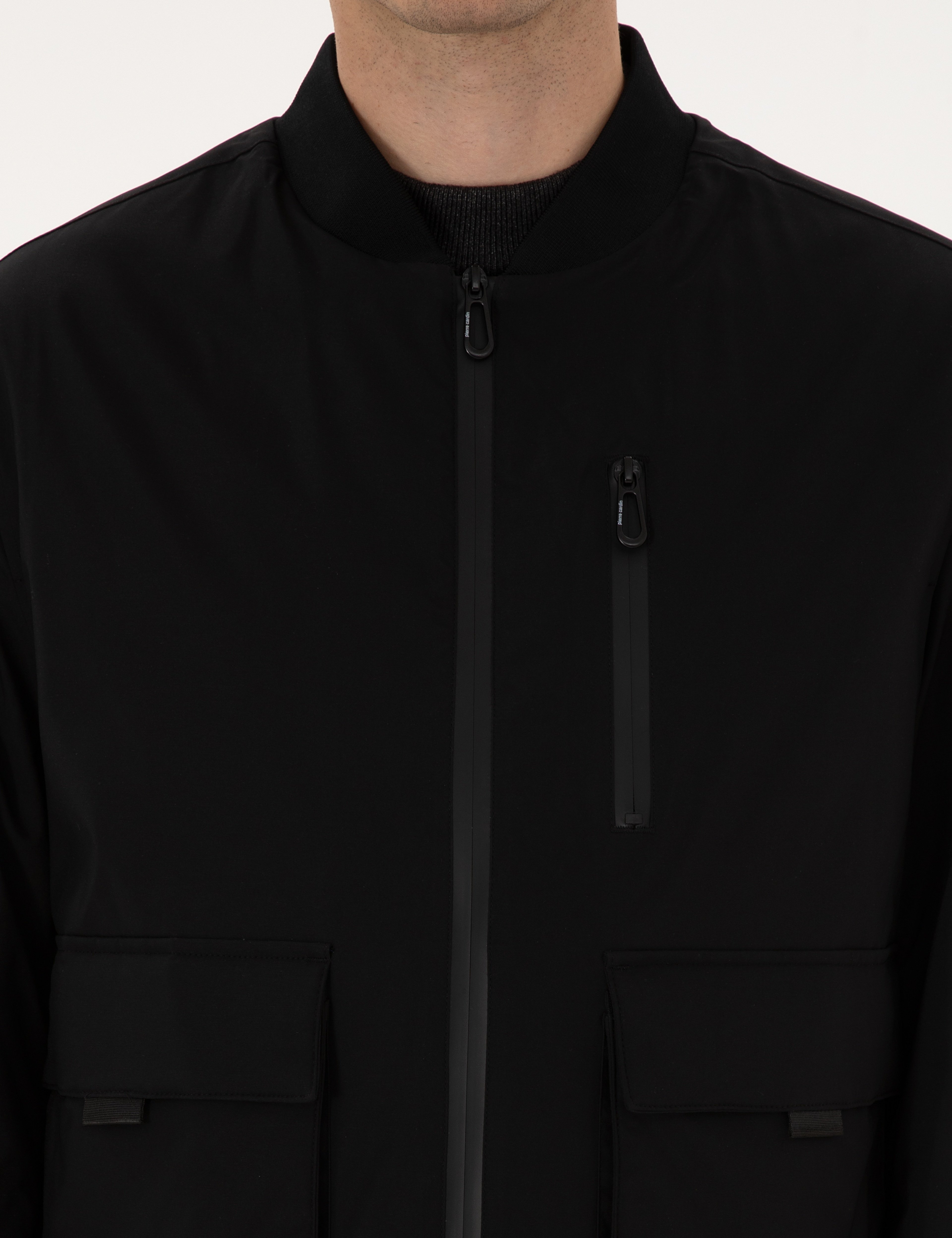Siyah Regular Fit Bomber Ceket