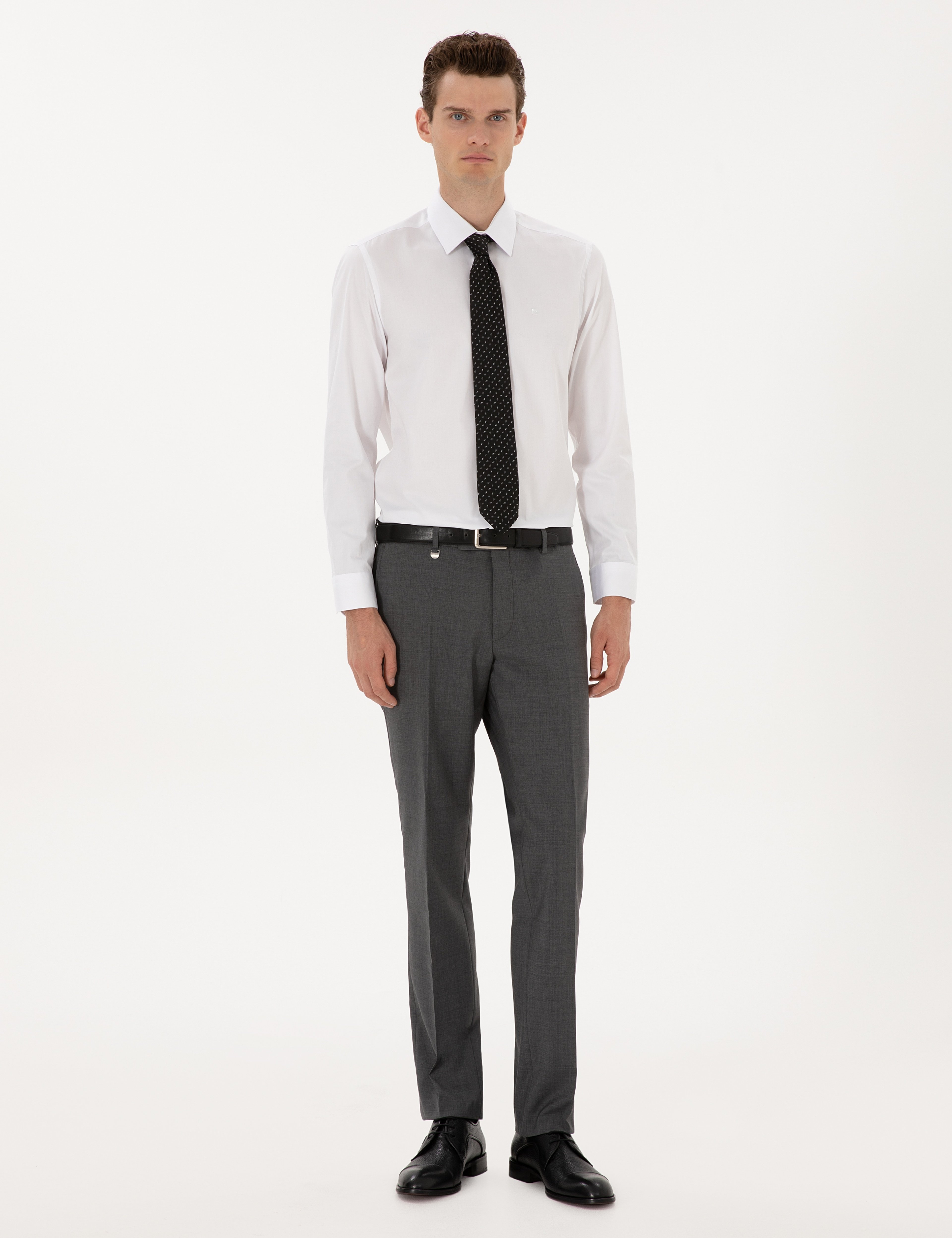 Füme Slim Fit %100 Yün Kumaş Pantolon - Image 1
