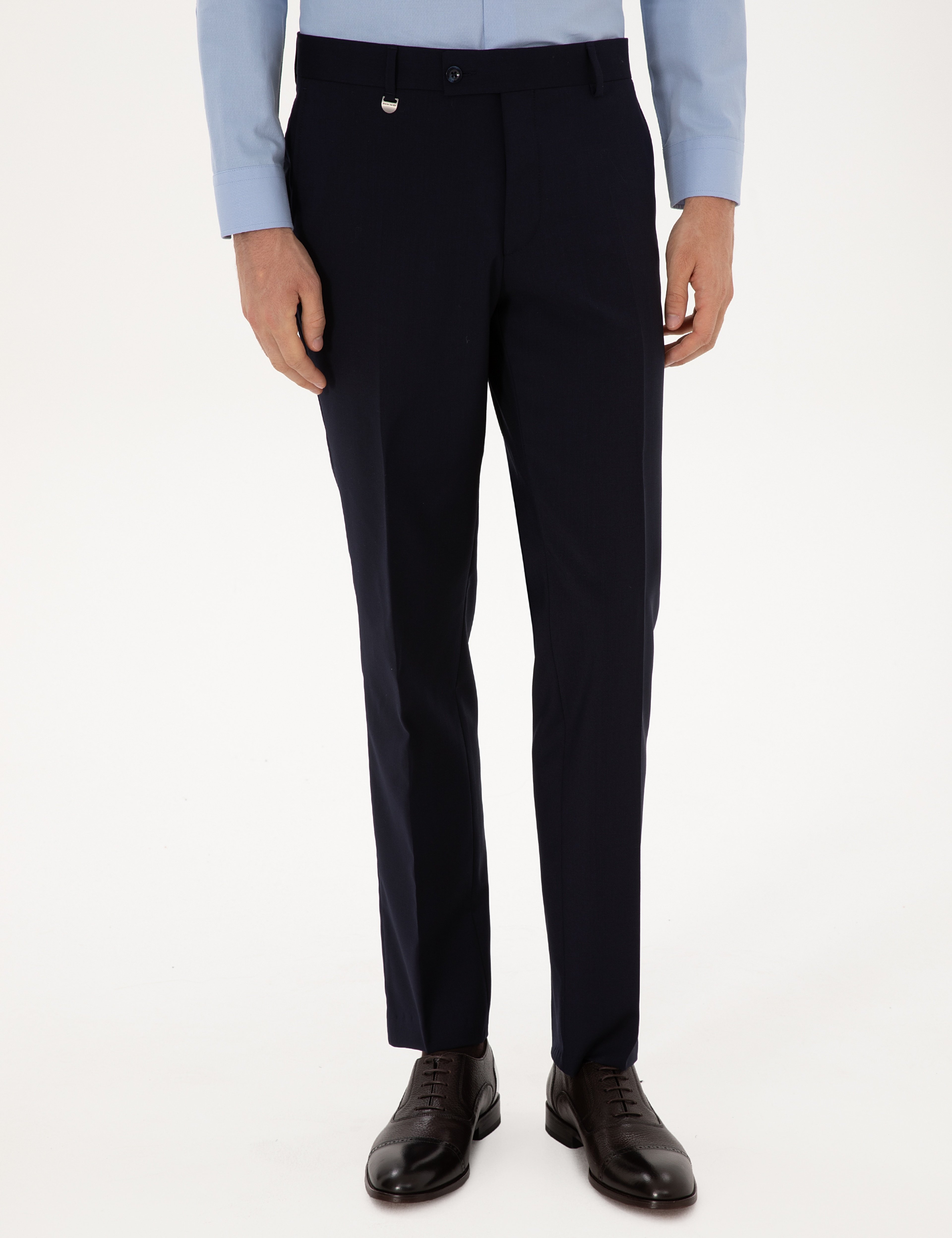 Lacivert Slim Fit %100 Yün Kumaş Pantolon - Image 2