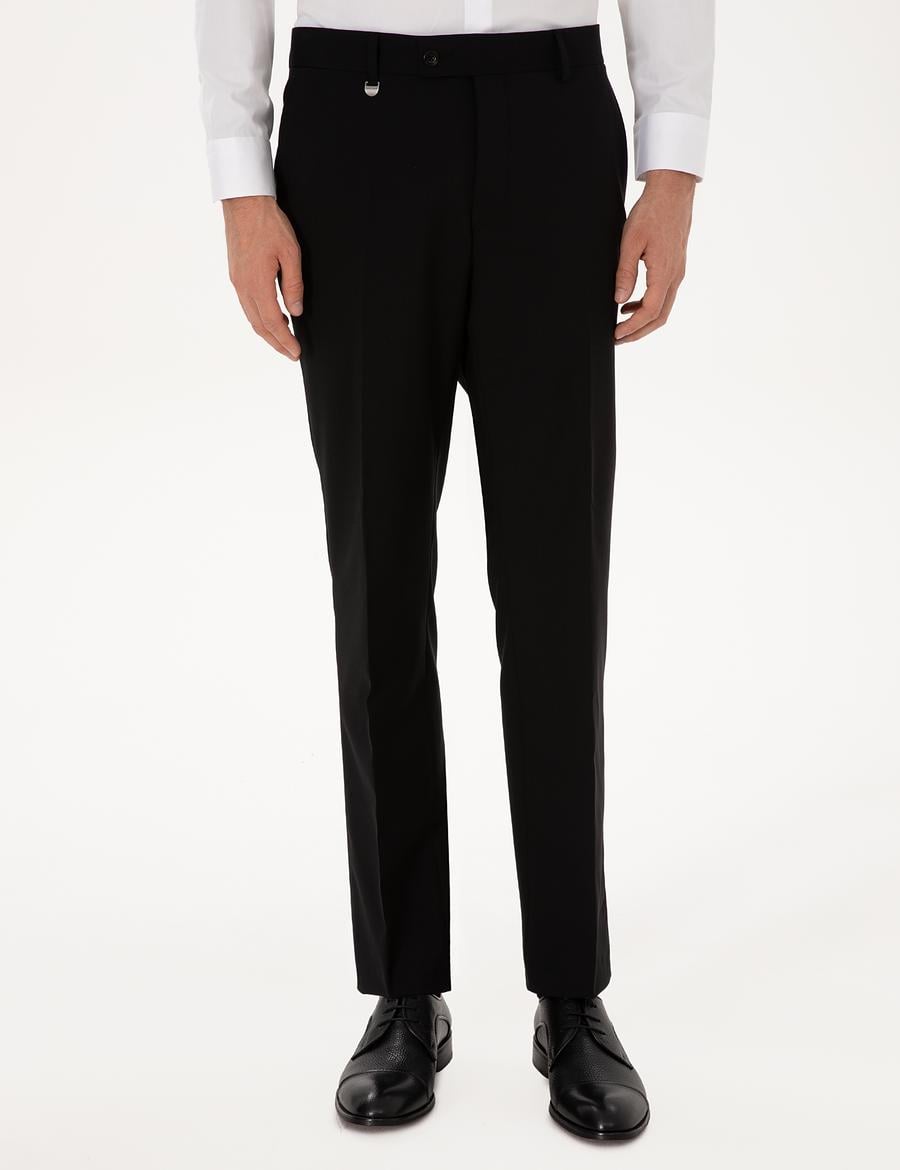 Siyah Slim Fit Kumaş Pantolon