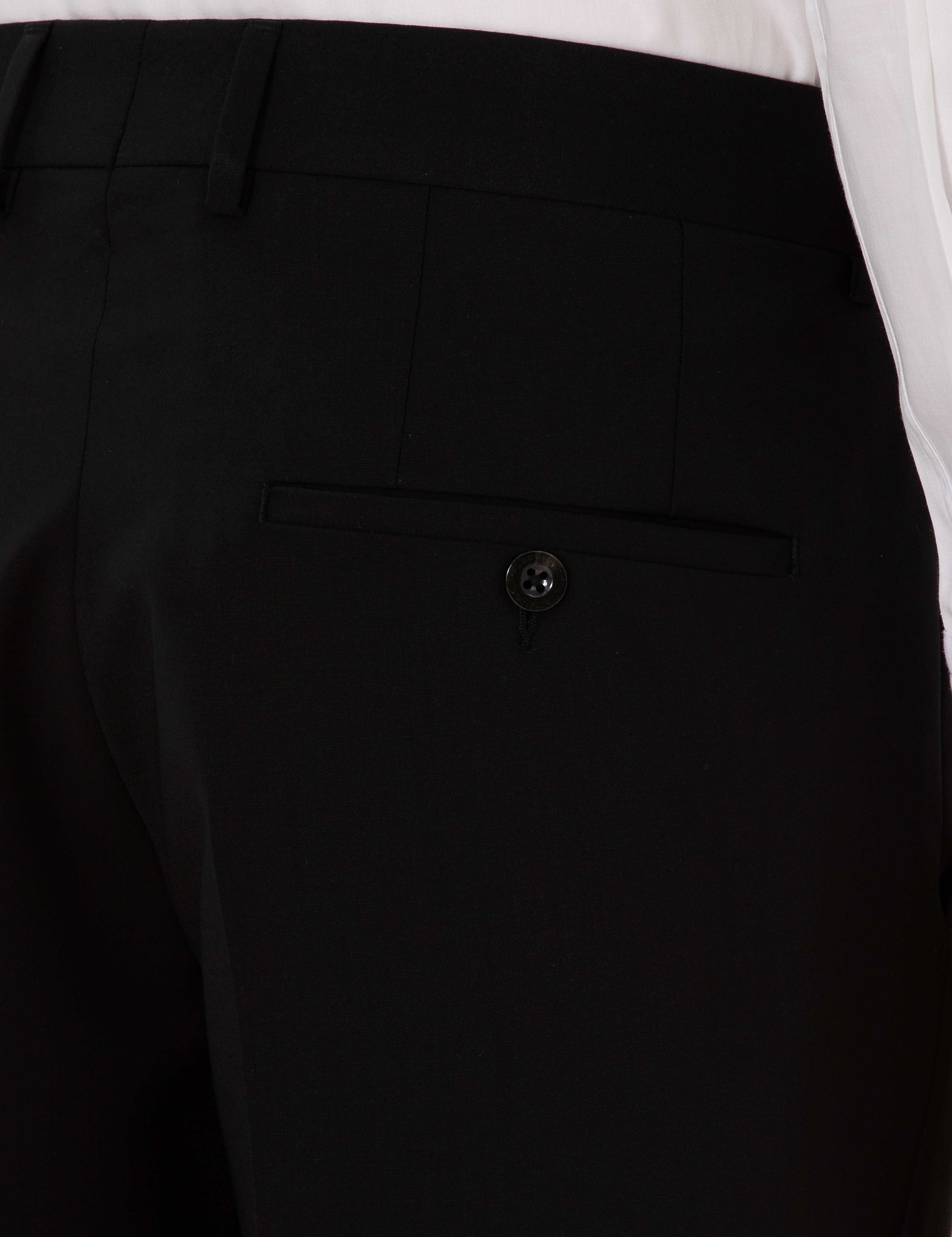 Siyah Slim Fit %100 Yün Kumaş Pantolon - Image 6