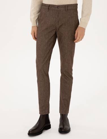 Vizon Slim Fit Beli Lastikli Kanvas Pantolon