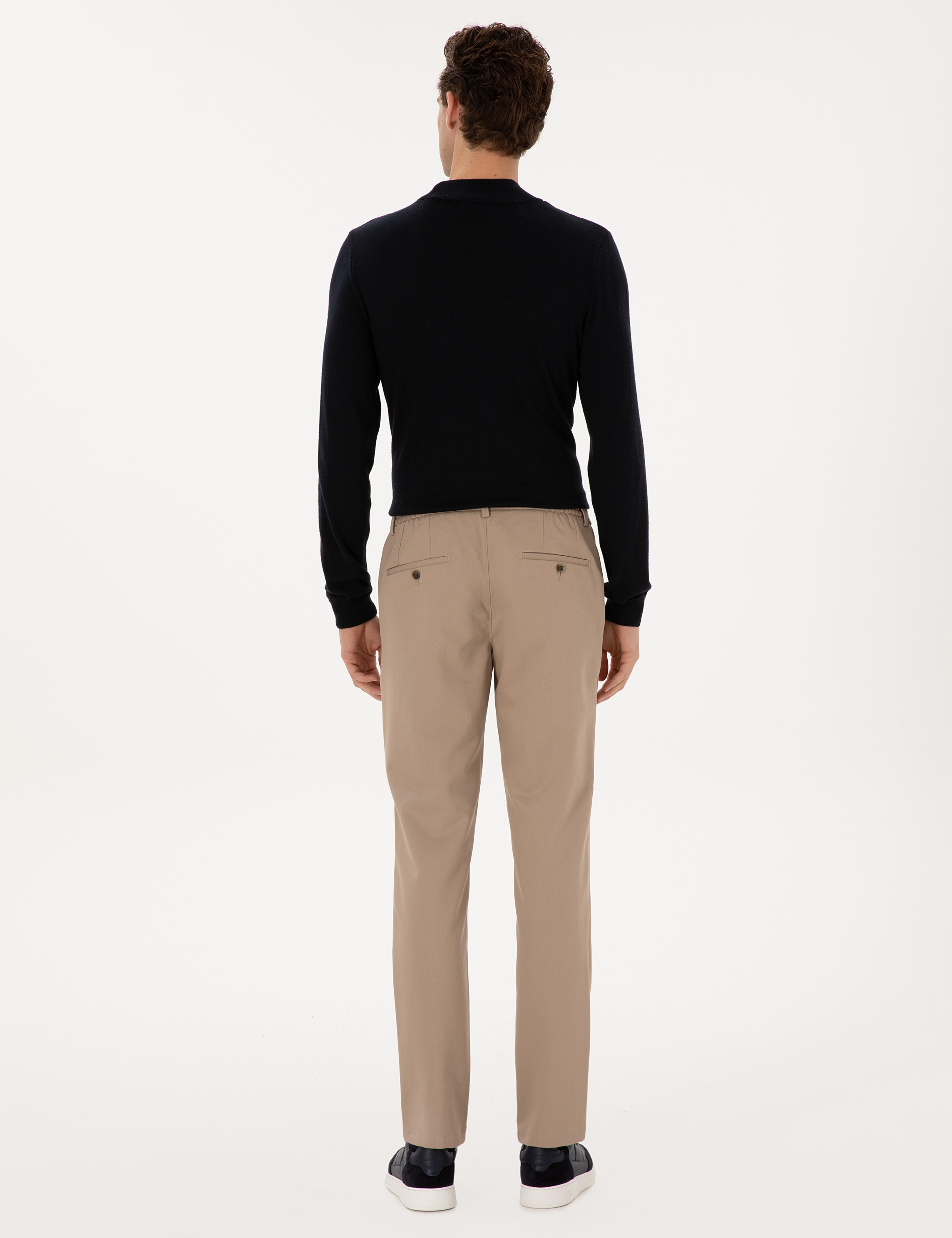 Bej Ex. Slim Fit Kumaş Pantolon - Image 4