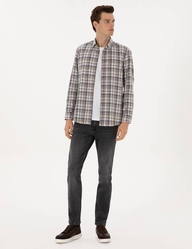 Antrasit Slim Fit Jean Pantolon
