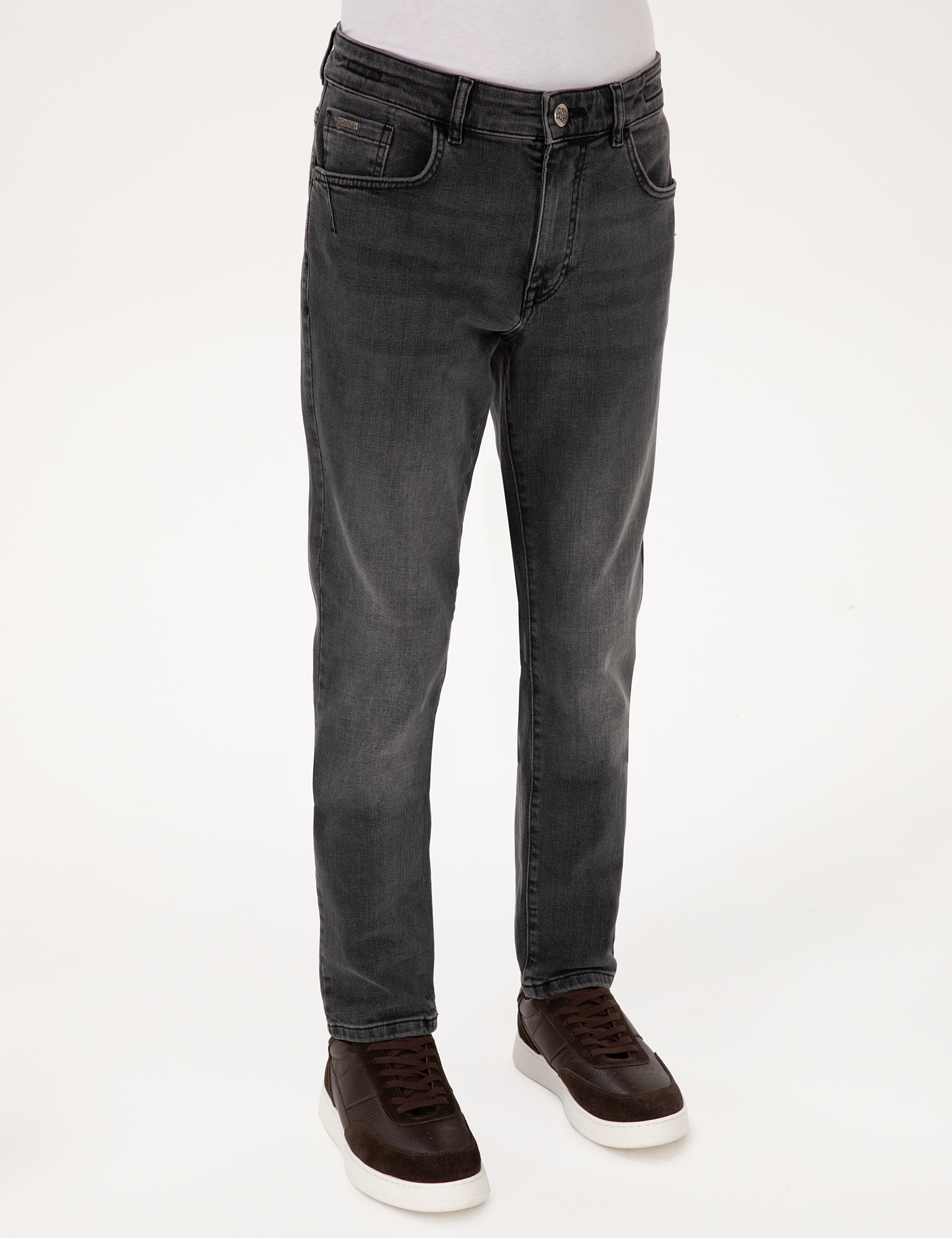 Antrasit Slim Fit Jean Pantolon - Image 2