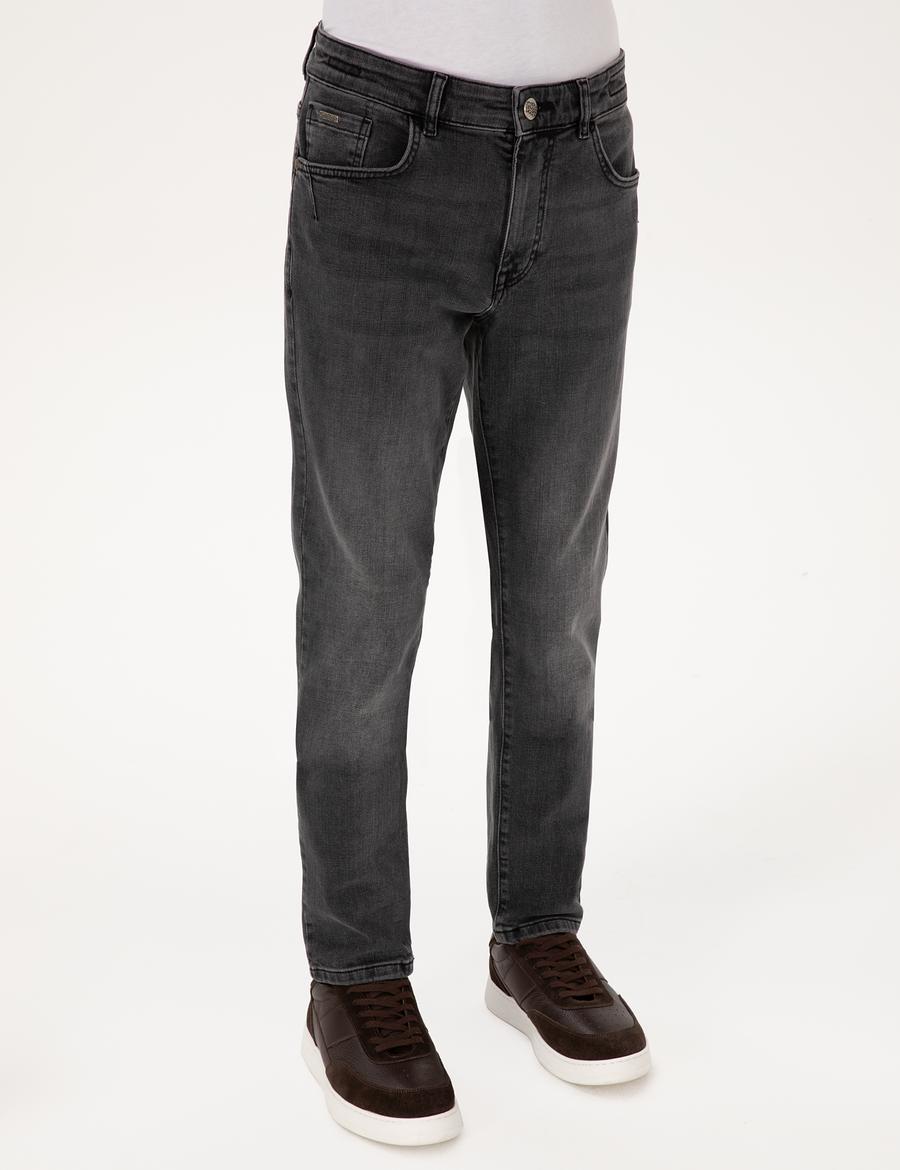 Antrasit Slim Fit Jean Pantolon