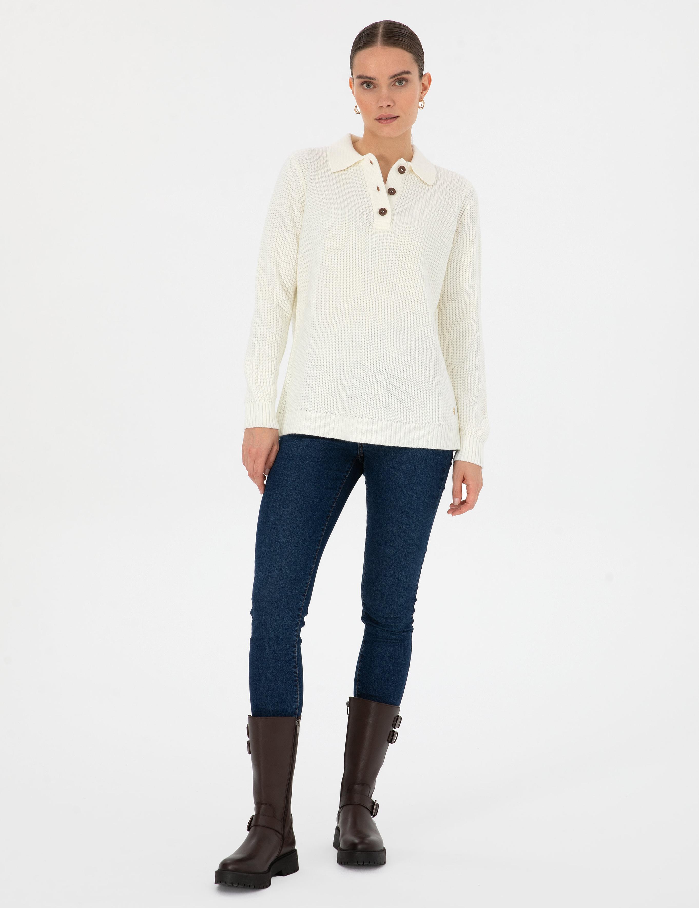 Bej Regular Fit Polo Yaka Kazak