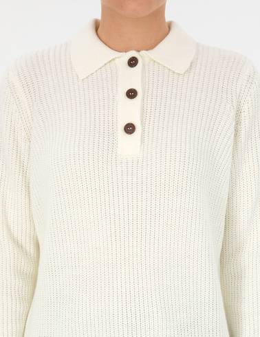 Bej Regular Fit Polo Yaka Kazak