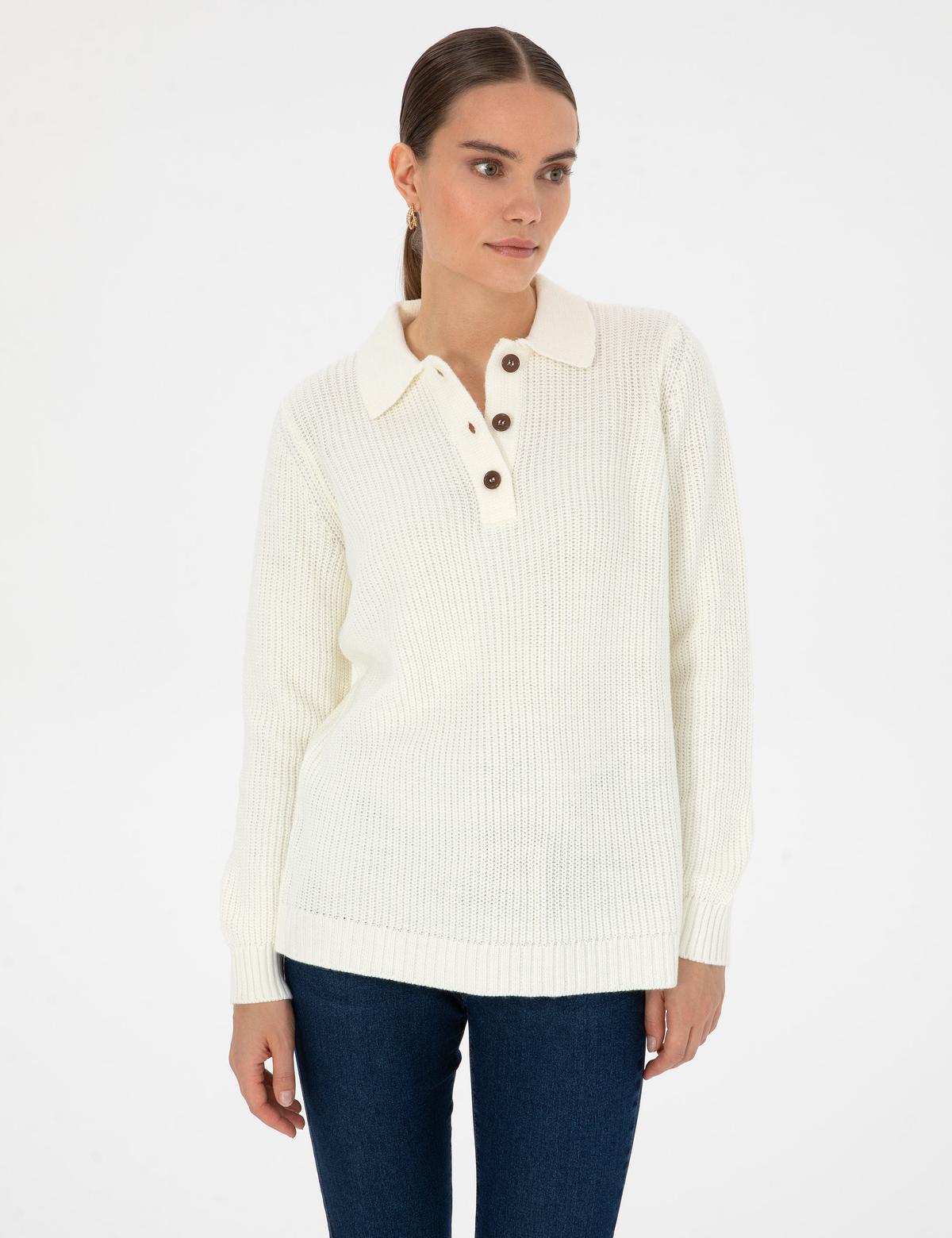 Bej Regular Fit Polo Yaka Kazak - 50316328007