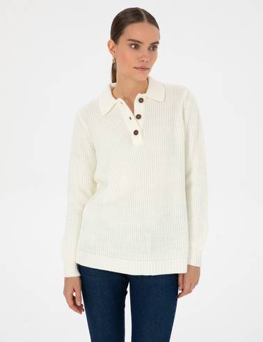 Bej Regular Fit Polo Yaka Kazak