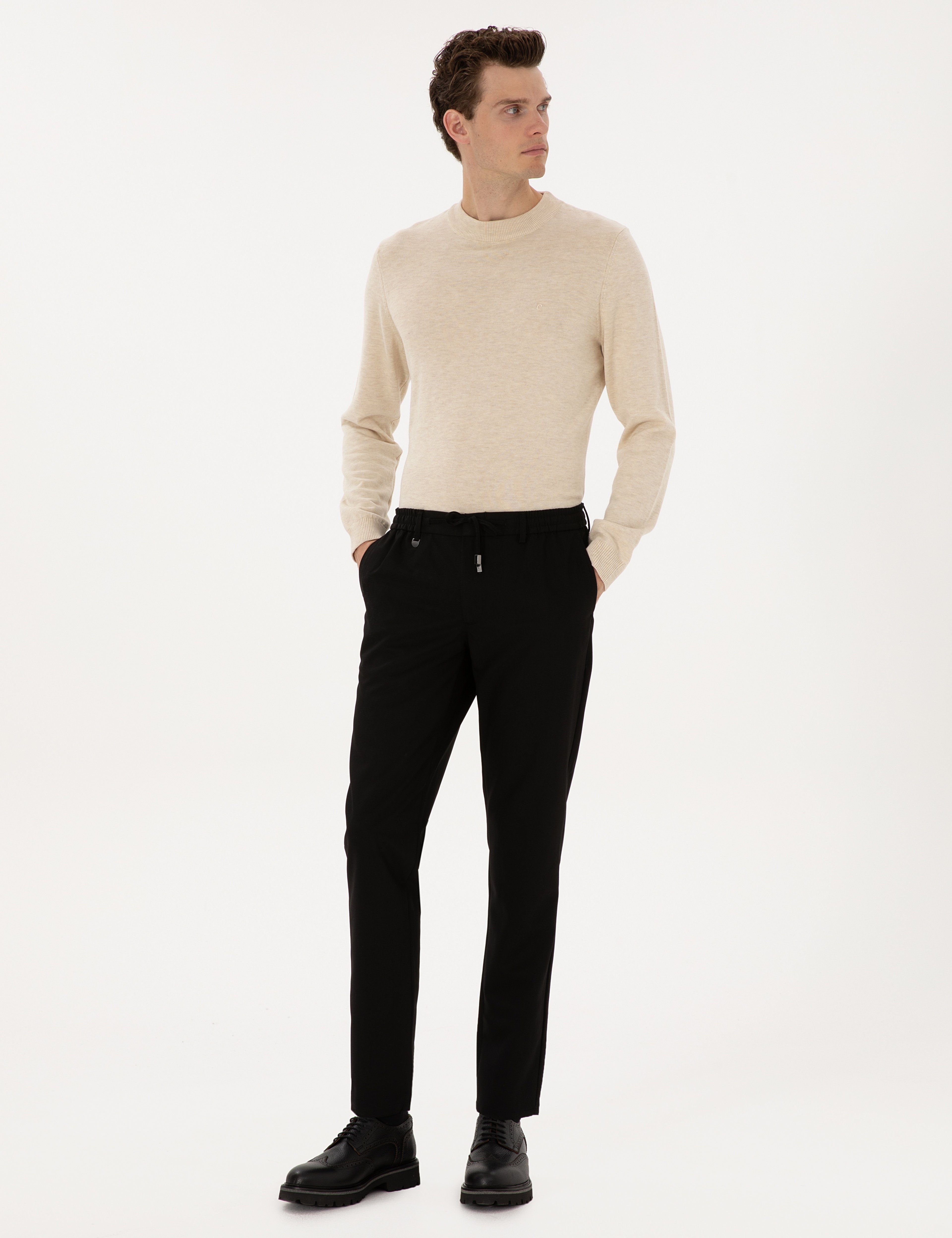 Siyah Ex. Slim Fit Kumaş Pantolon - Image 3